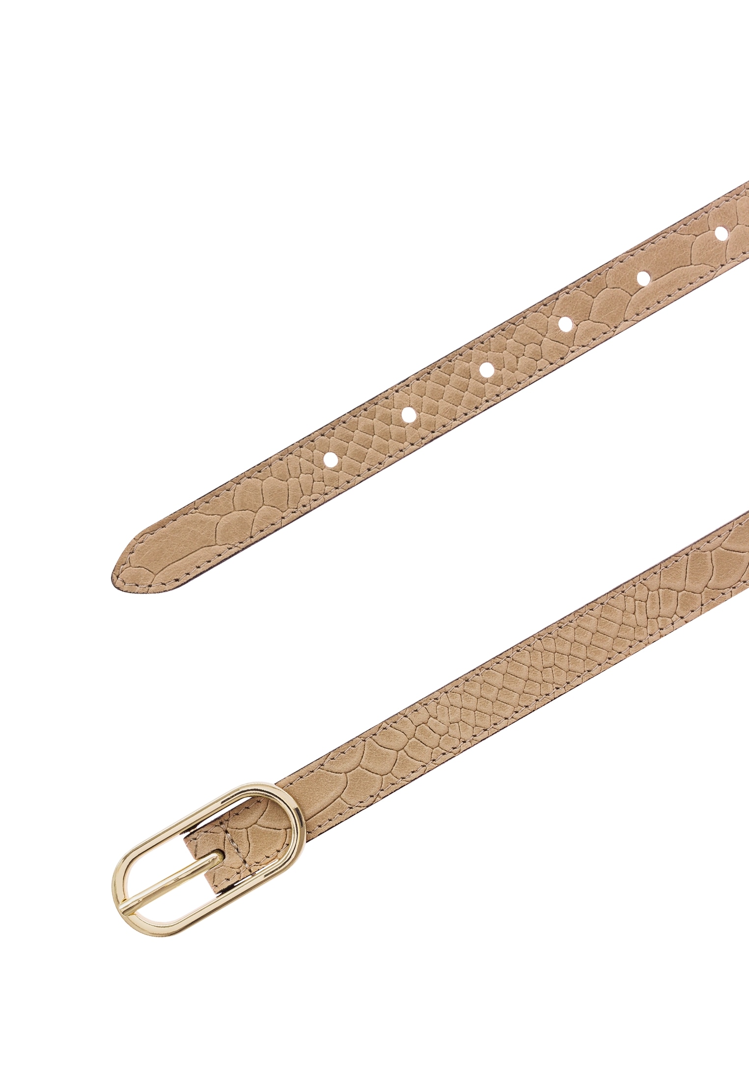 Tamaris Ceinture en cuir avec double boucle, aspect à motifs, style décontracté