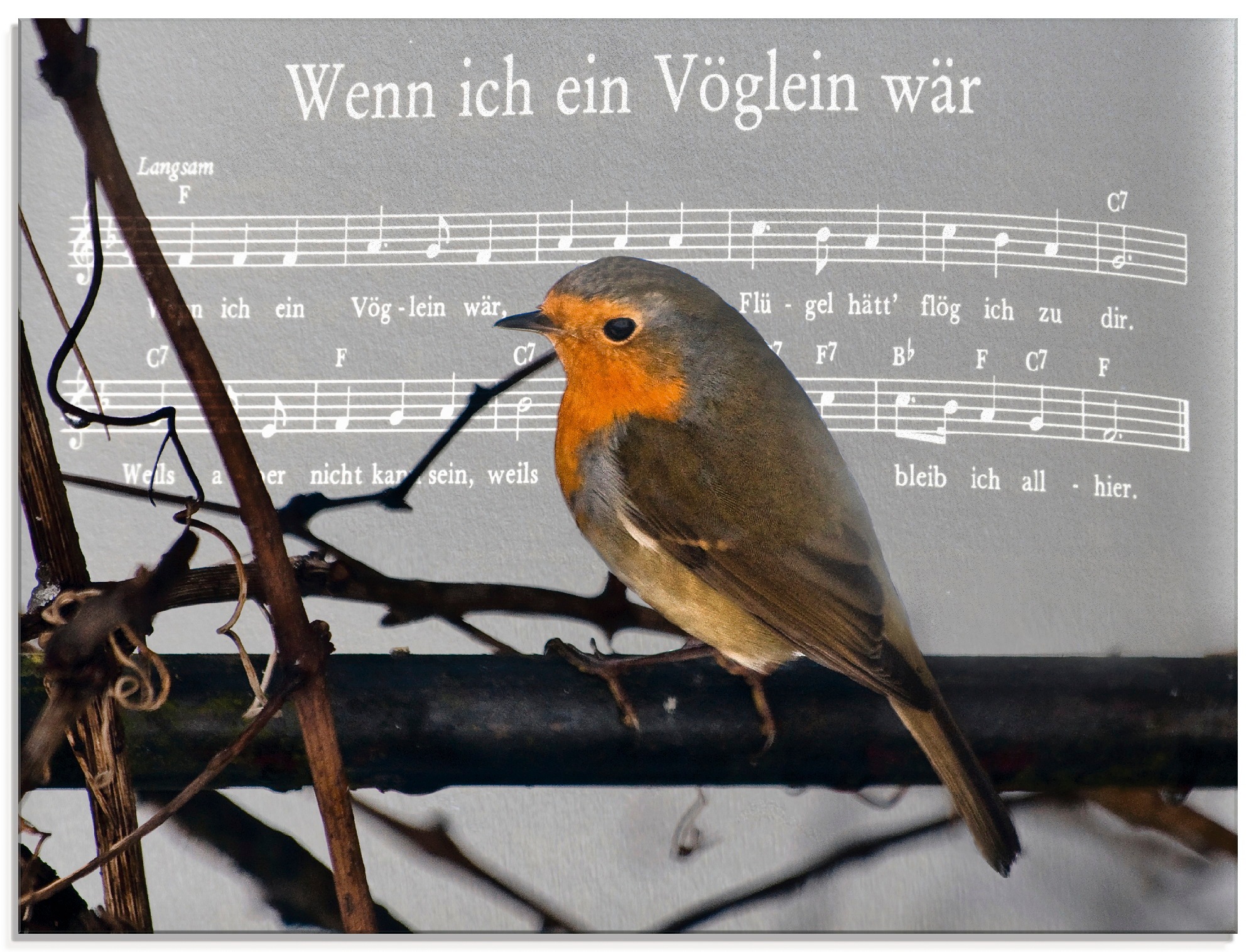 Image of Artland Glasbild »Wenn ich ein Vöglein wär«, Vögel, (1 St.) bei Ackermann Versand Schweiz