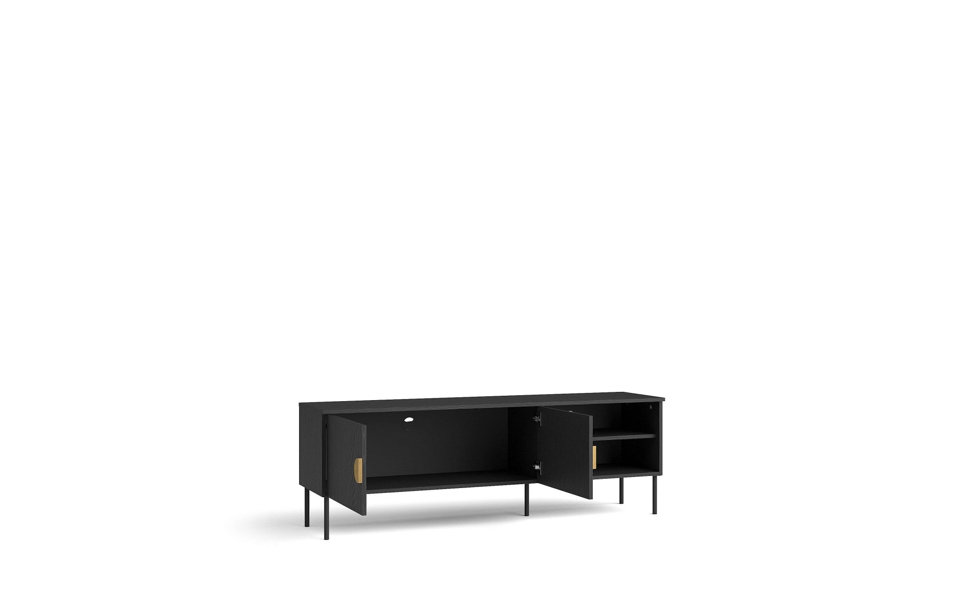 Home affaire Lowboard »BELLOT TV-Schrank mit 2 Türen, Masse B/T/H: 160/40/53,6 cm«, (1 St.), schwarze Farbe, mit holzähnlicher Struktur