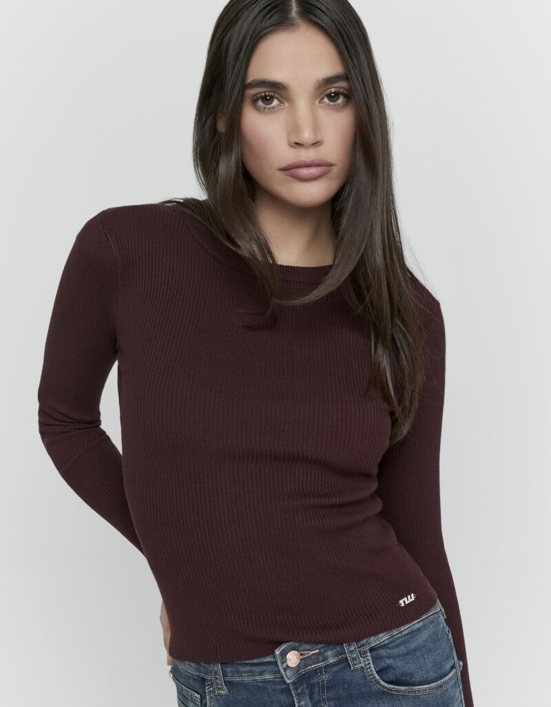 Tally Weijl T-shirt à manches longues »SPUVIDIVA3« Basic Shirt in gerippter Qualität mit Viskose
