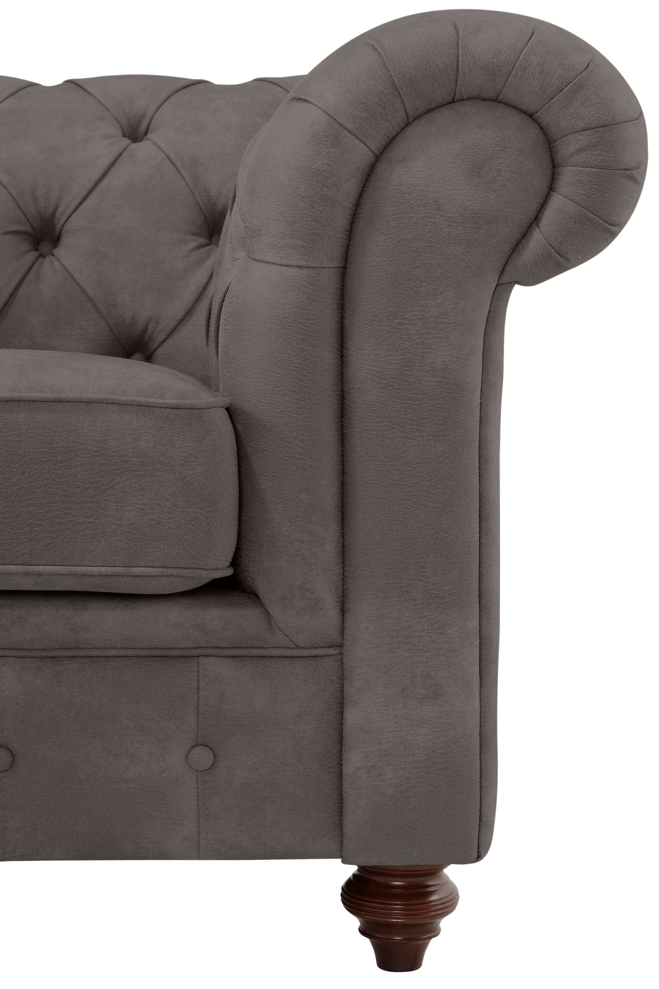 Home affaire Chesterfield-Sofa »Chesterfield 2-Sitzer B/T/H: 150/89/74 cm«, mit hochwertiger Knopfheftung, auch in Leder
