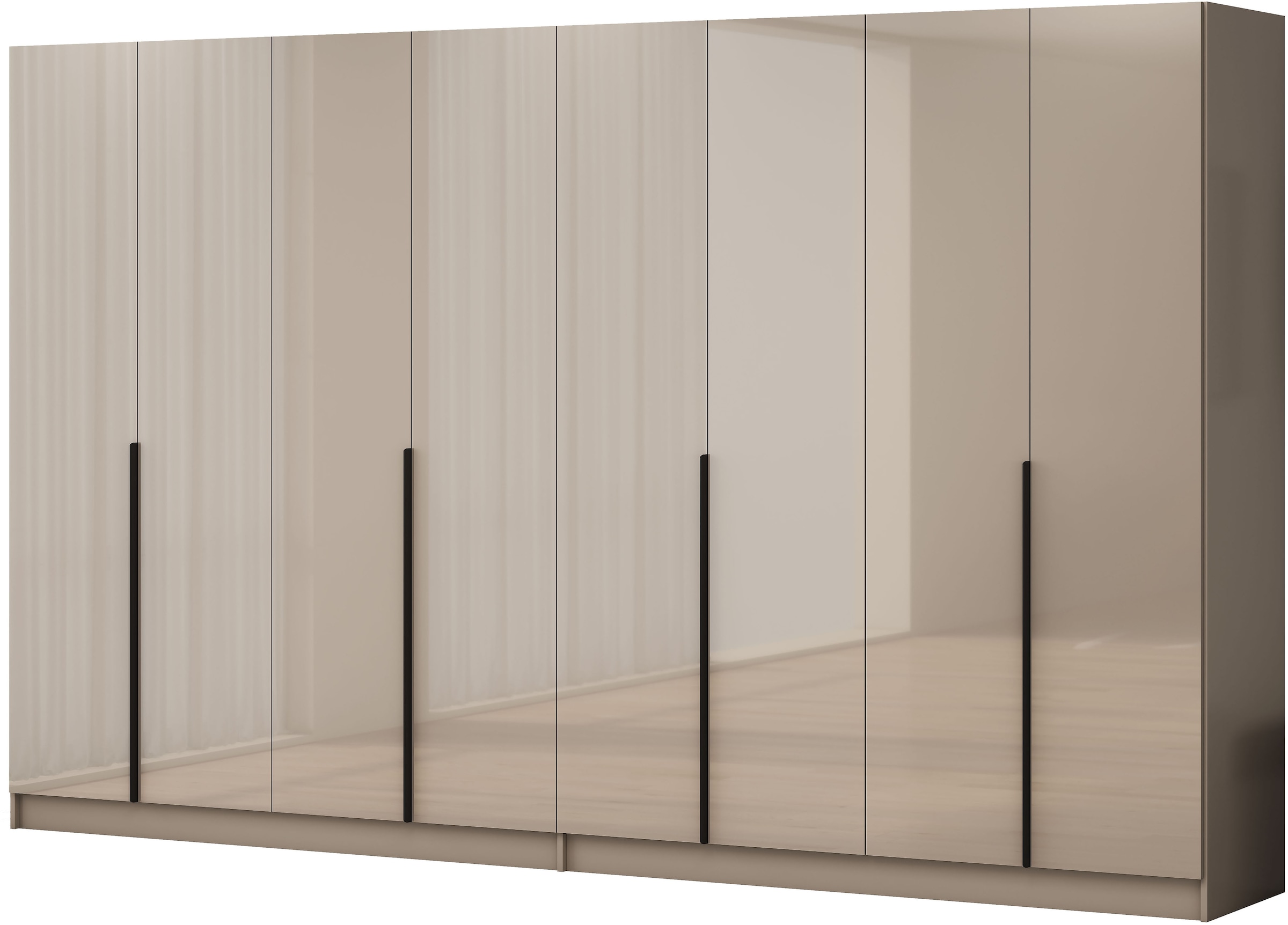 GOODproduct »Annor Schlafzimmerschrank Breite 323 cm hochglanz Schrank Garderobe« Armoire à portes battantes avec aménagement intérieur parfait - poignées de porte élégantes