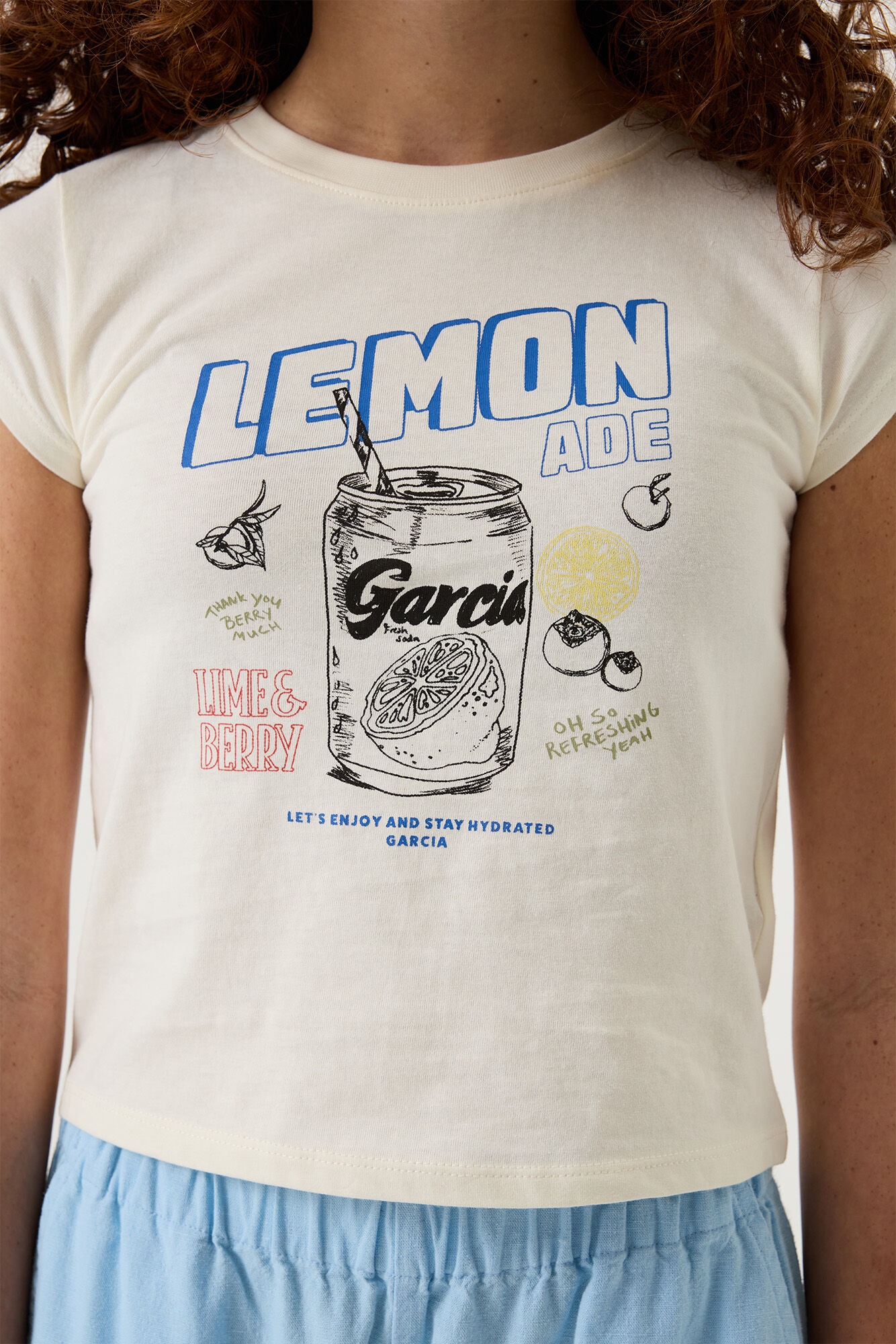 Garcia Kurzarmshirt mit Print und Rundhals