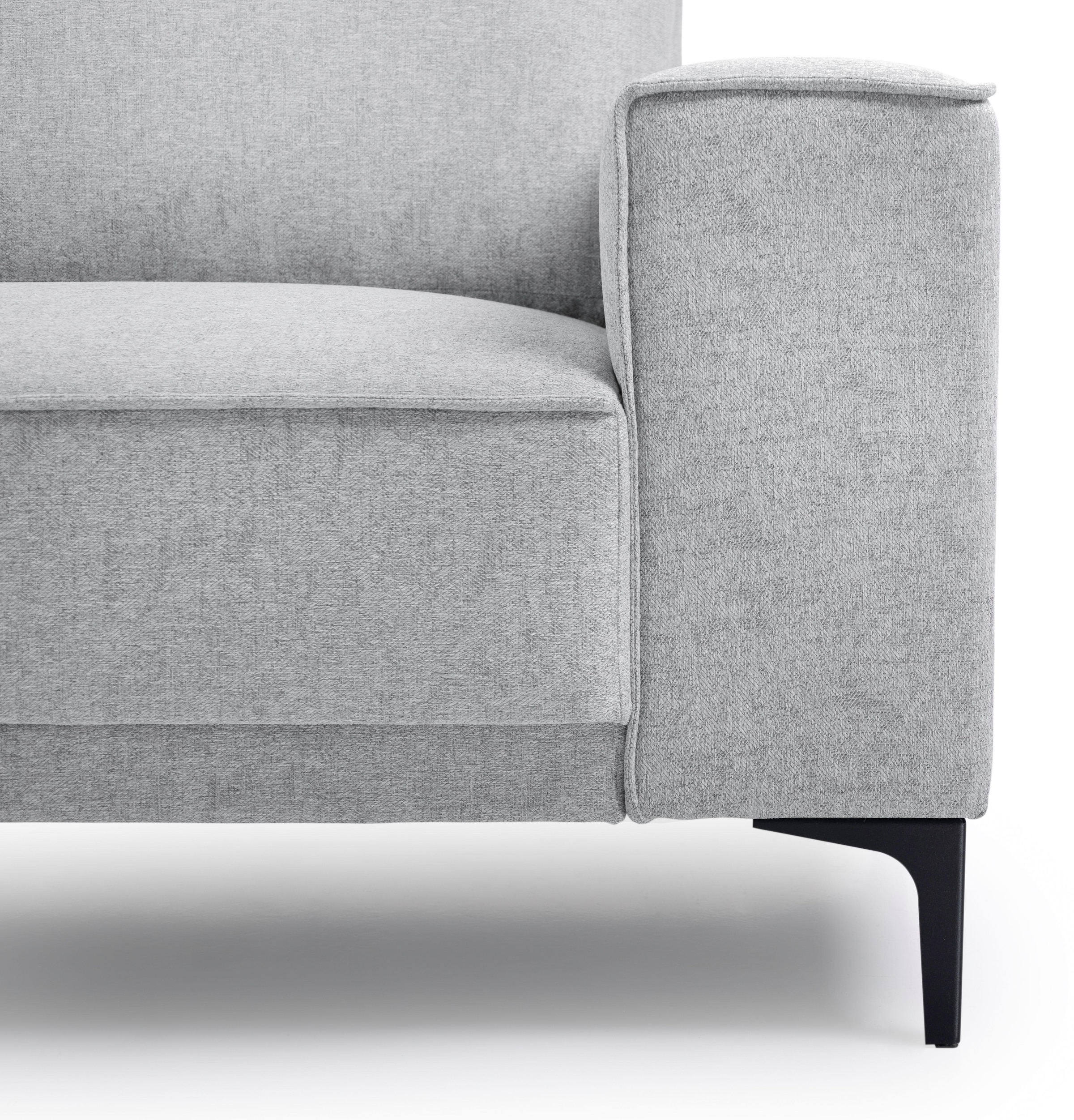 Places of Style Wohnlandschaft »XXL Sofa Oland, Struktur, Flachgewebe, Luxus-Microfaser, Boucle«, U-Form, 342 cm, Wellenunterfederung, Skandi-Design, Metallfüsse