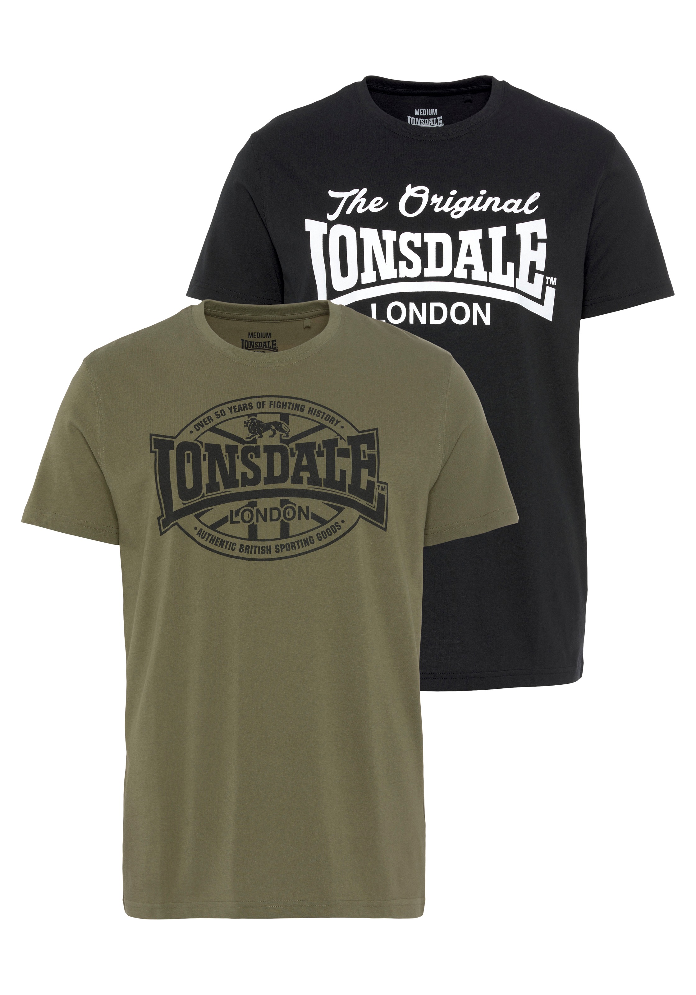 Image of Lonsdale T-Shirt "MORHAM" Packung, 2er-Pack, 2 Stk. Doppelpack
