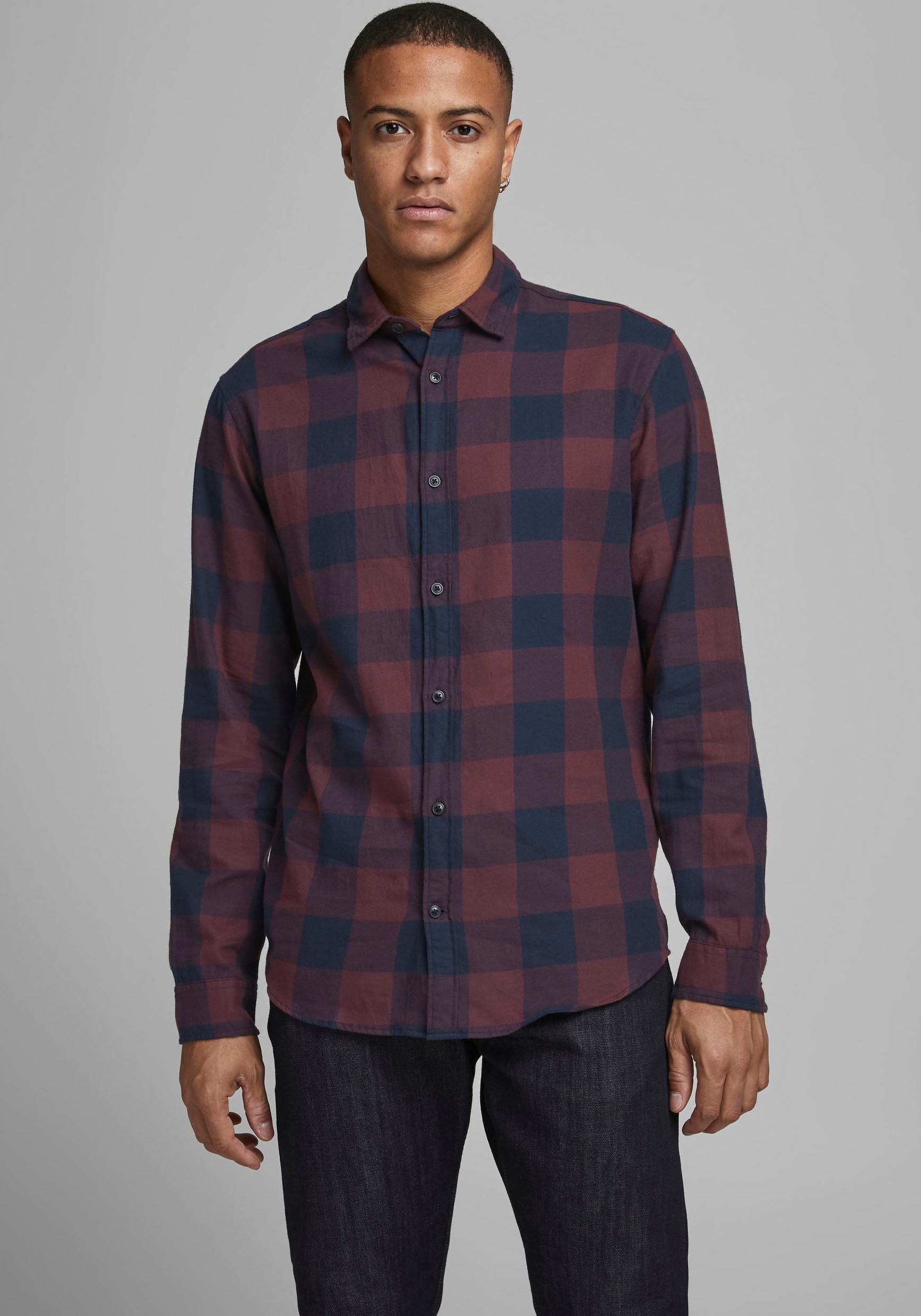 Image of Jack & Jones Karohemd "JJ JJEGINGHAM TWILL SHIRT L/"