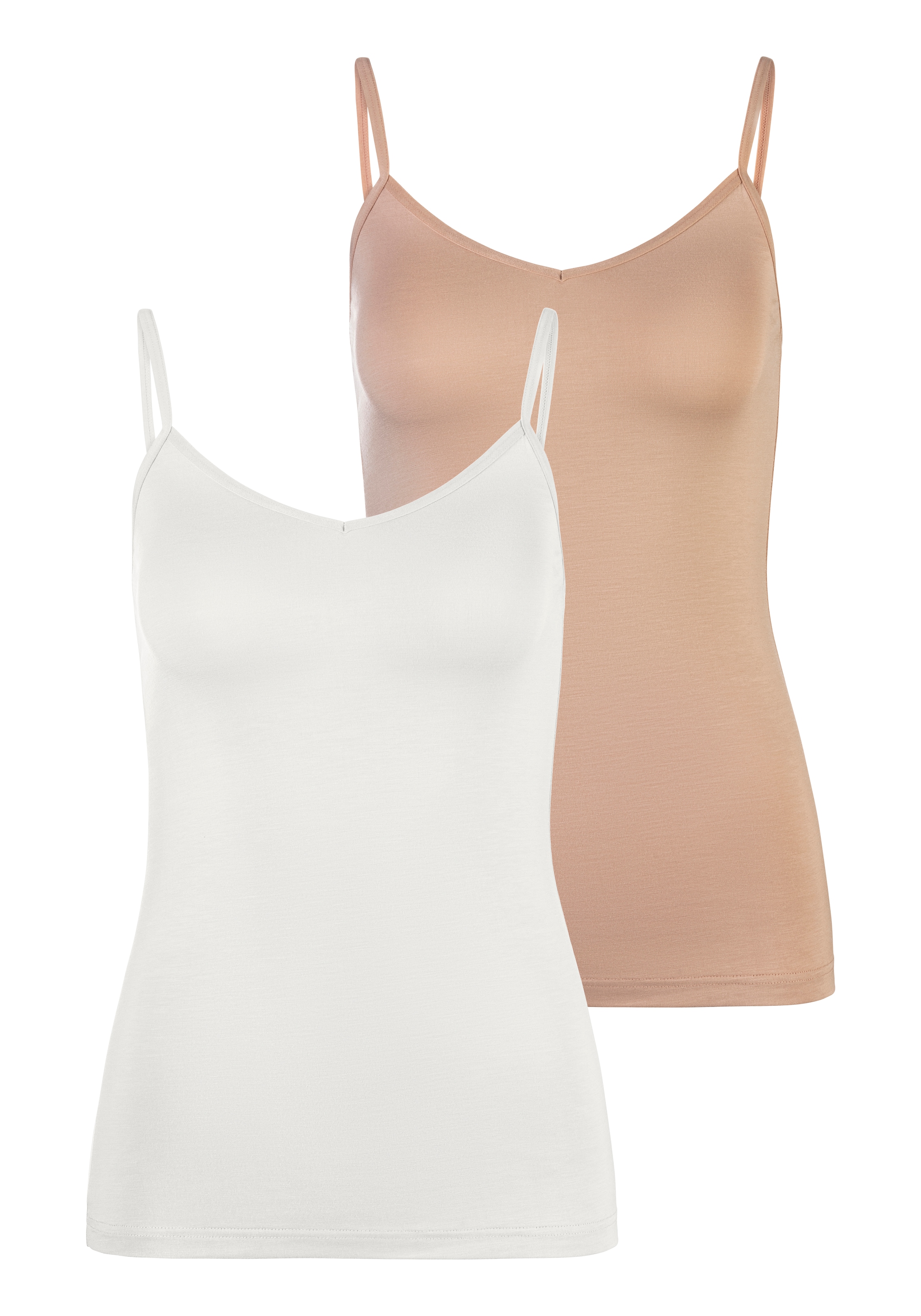 Image of LASCANA Unterhemd 2er-Pack, Spaghettiträger-Top, Unterziehshirt