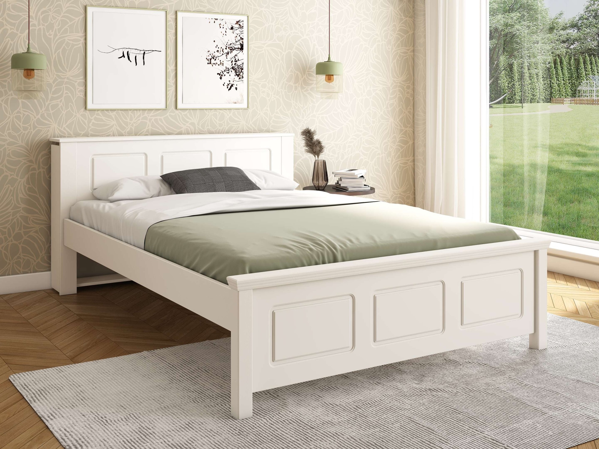 GOODproduct Lit »Malme, mit unsichtbaren, herausziehbaren Regalen, maximaler Stauraum« ,  y compris sommier à lattes, fabriqué en UE, bois massif certifié FSC®