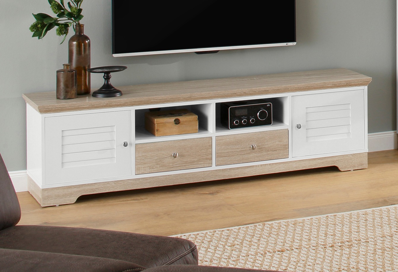 Image of Home affaire Lowboard »Ramon«, mit schönen Metallgriffen und Jalousine Türen bei Ackermann Versand Schweiz