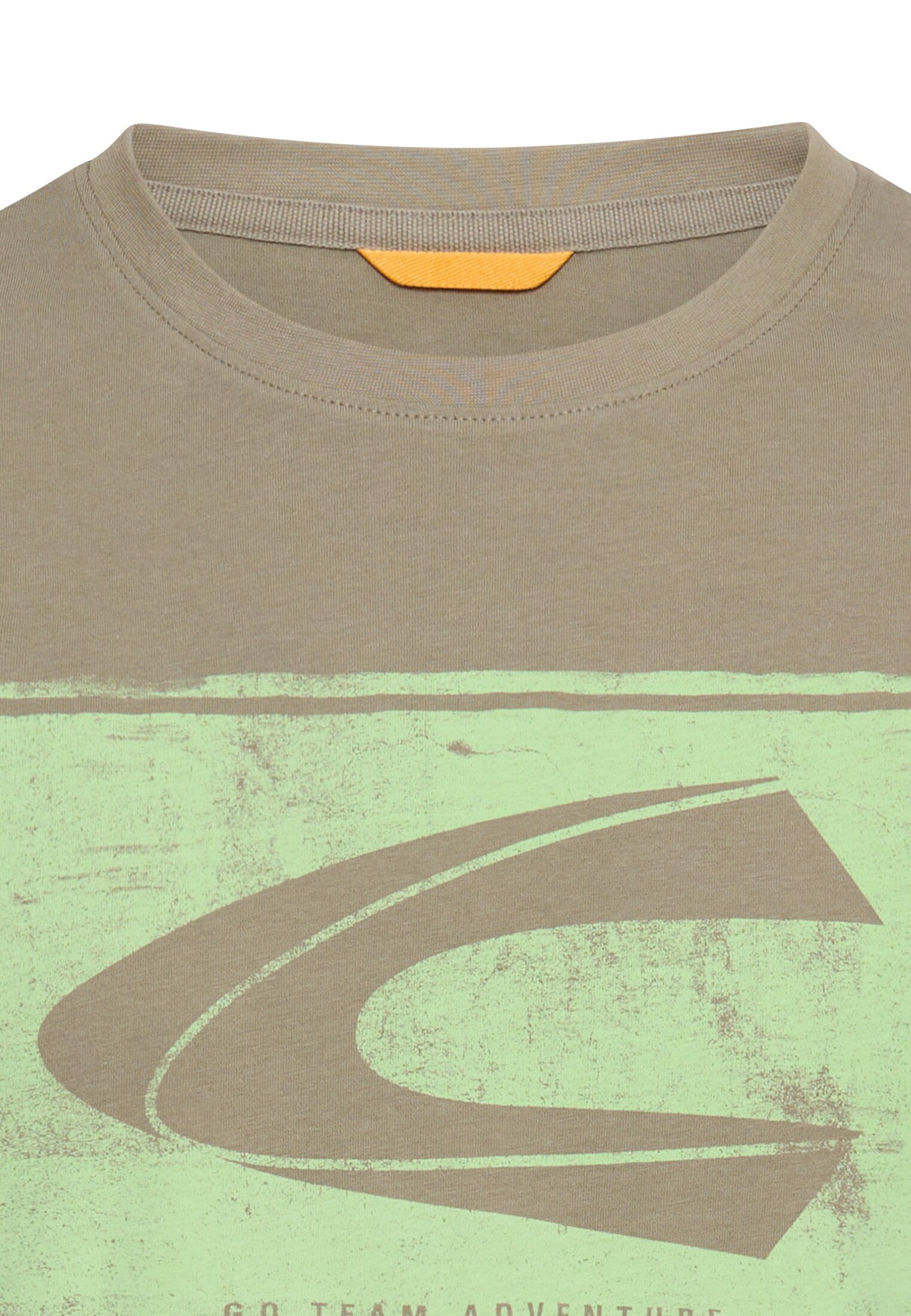 camel active T-shirt coupe normale, manches courtes, motif imprimé avec logo