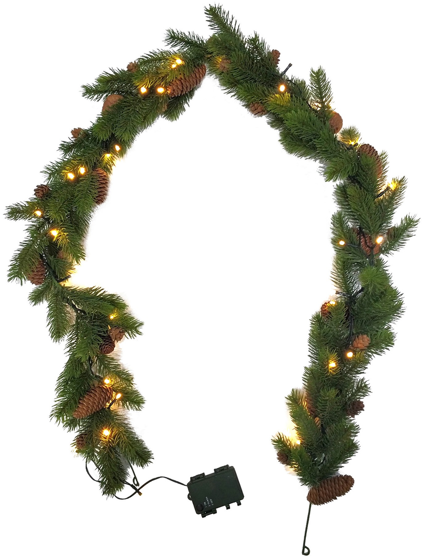 Image of Creativ light LED Dekolicht, Fichtengirlande mit Zapfen, 180 cm, 40 LEDs, mit Batteriebox 3AA bei Ackermann Versand Schweiz