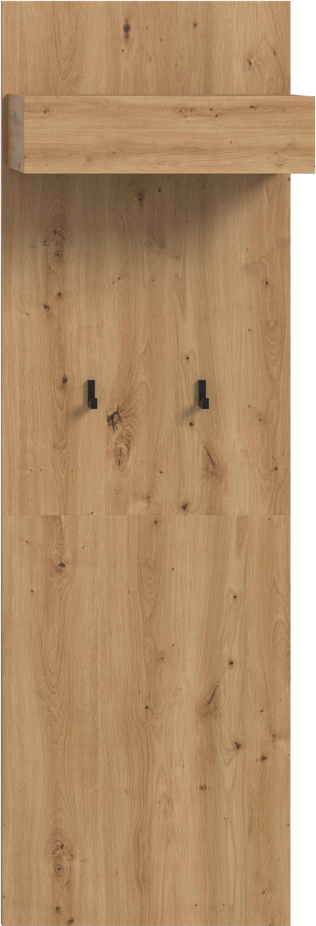 INOSIGN Garderobenpaneel »EVRID, Höhe 160 cm, inkl. 2 Metall-Haken, Kleiderstnage und Hutablage« individuell mit anderen Artikel der Serie EVRID erweiterbar, 1 Stk. tlg. Paneel, Hakenleiste, Wandboard, Garderobe, Wandpaneel