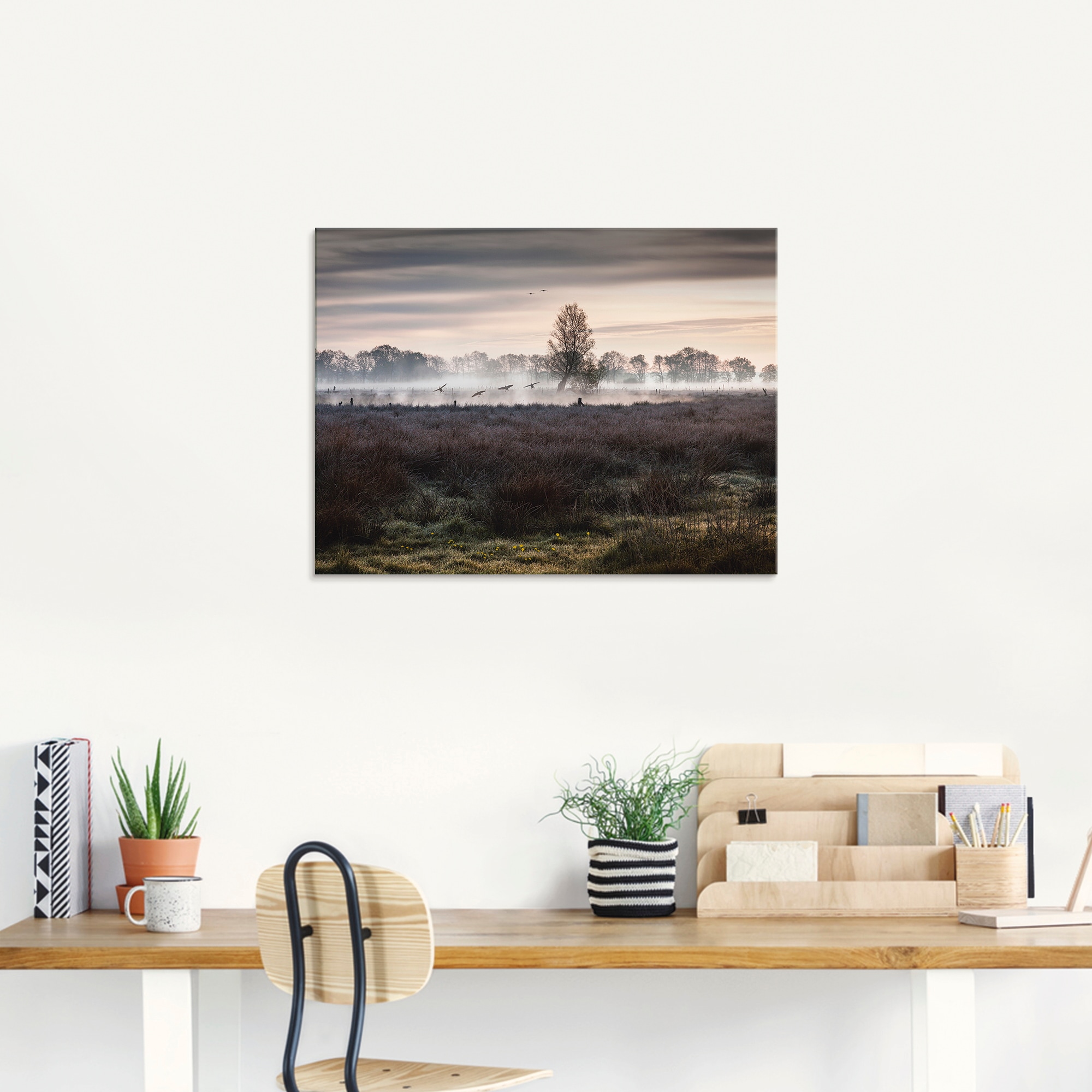 Artland Glasbild »Notlandung«, Wiesen & Bäume, (1 St.), in verschiedenen Grössen