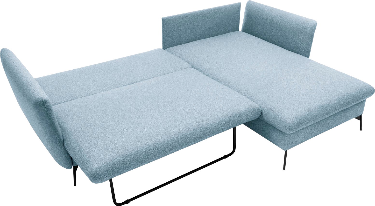 andas Ecksofa »LIVORNO,258 cm, L-Form,«, Schlaffunktion u. Bettkasten (139/224cm), Samt, Struktur, Webstoff
