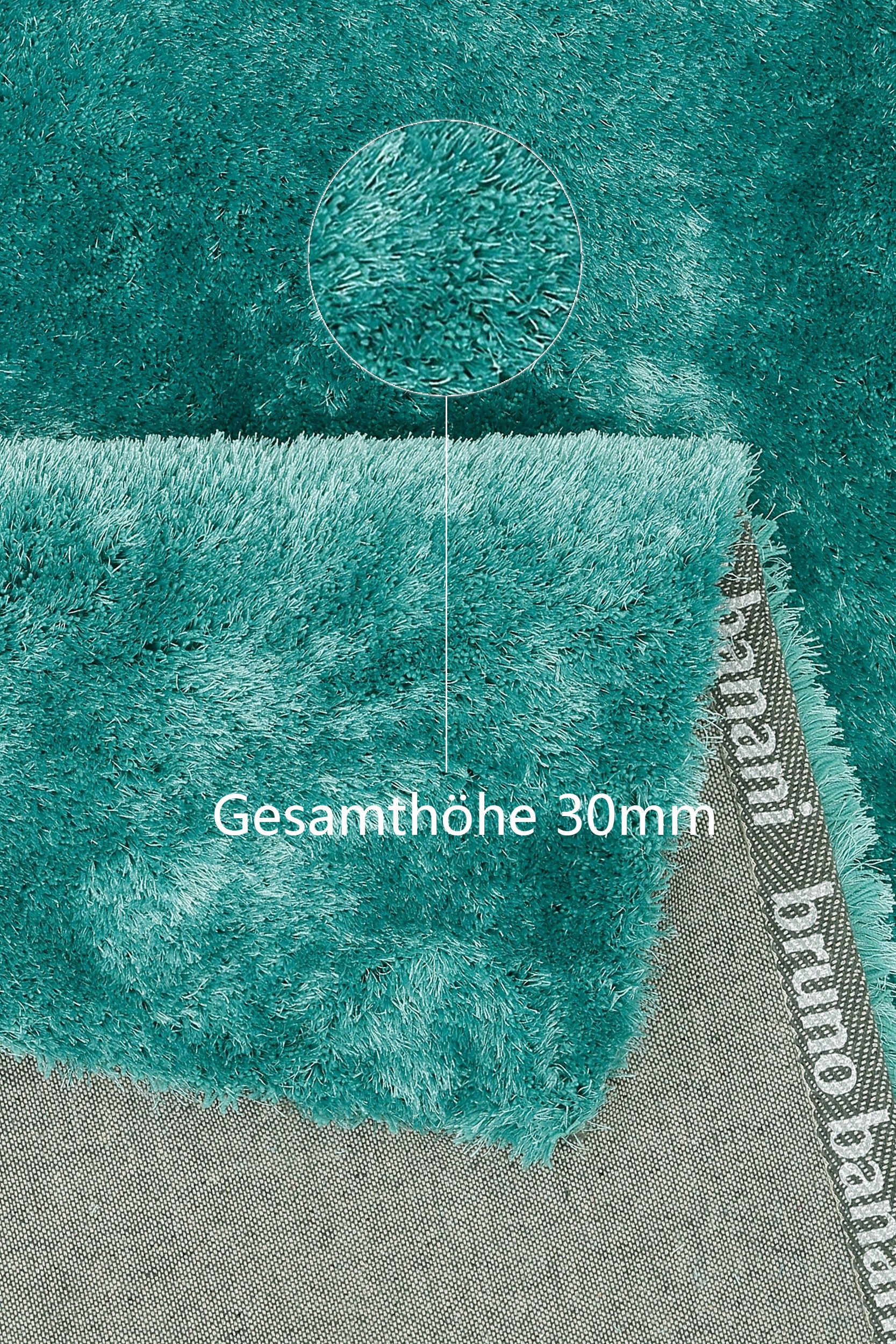 Bruno Banani Hochflor-Läufer »Dana Teppich, Kundenliebling« rechteckig 30 mm Höhe Brücke, uni, weich, Mikrofaser, Diele, Flur, Wohnzimmer, Schlafzimmer