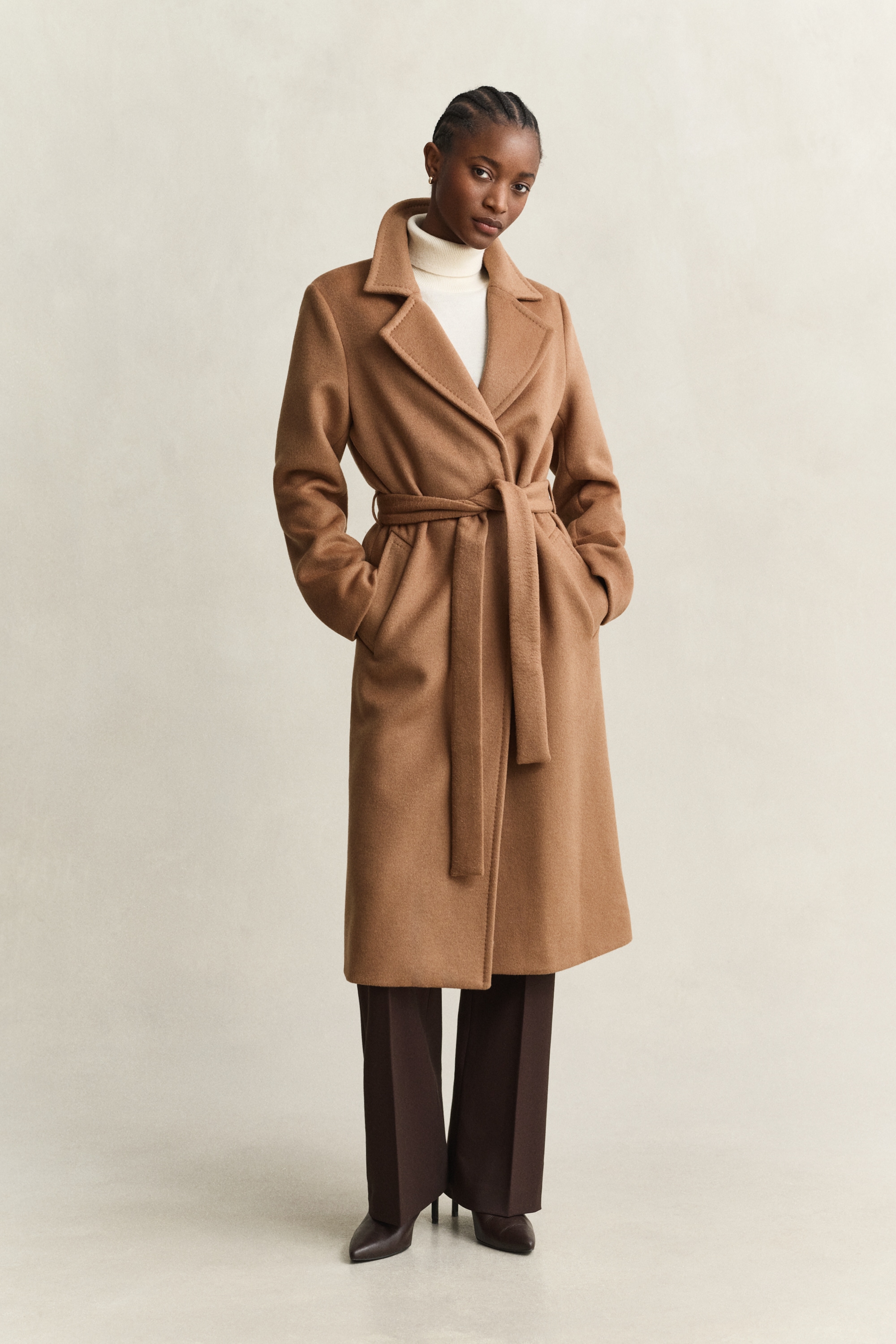 Gant Manteau en laine »BELTED WOOL BLEND« Col à revers, avec ceinture à nouer
