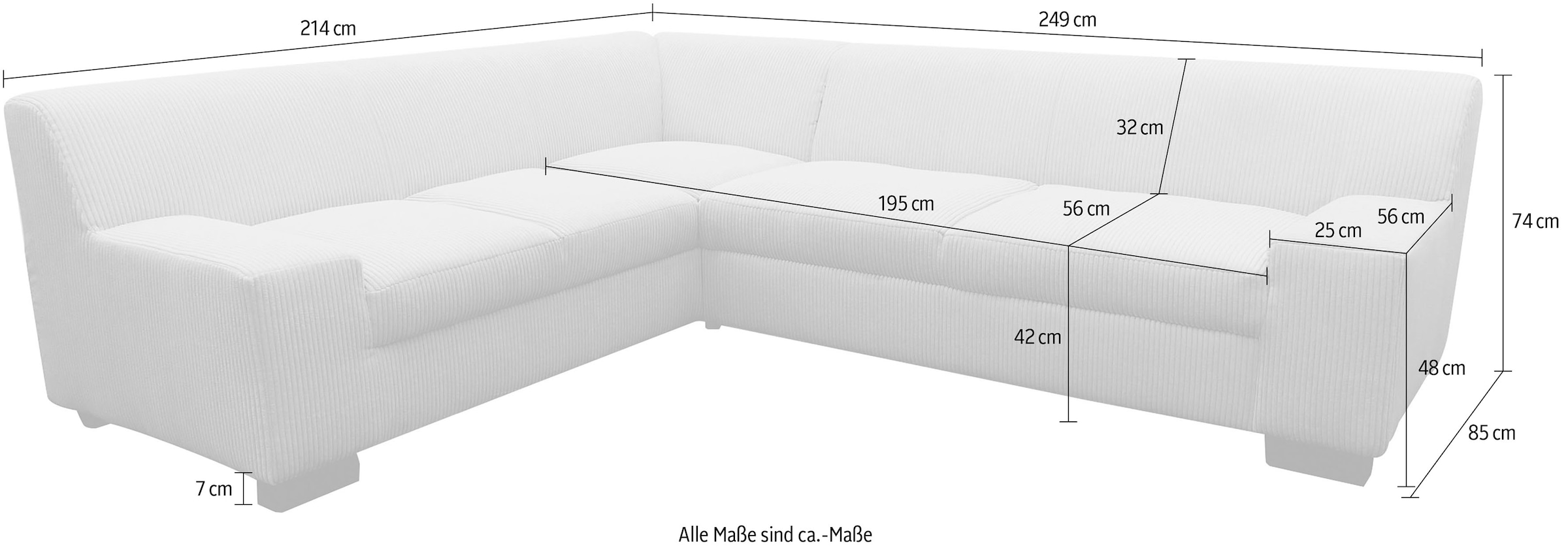 GOODproduct Canapé d'angle »Faxxe 249 x 214 cm, auch mit Schlaffunktion« en tissu d'ameublement facile d'entretien et doux, forme en L