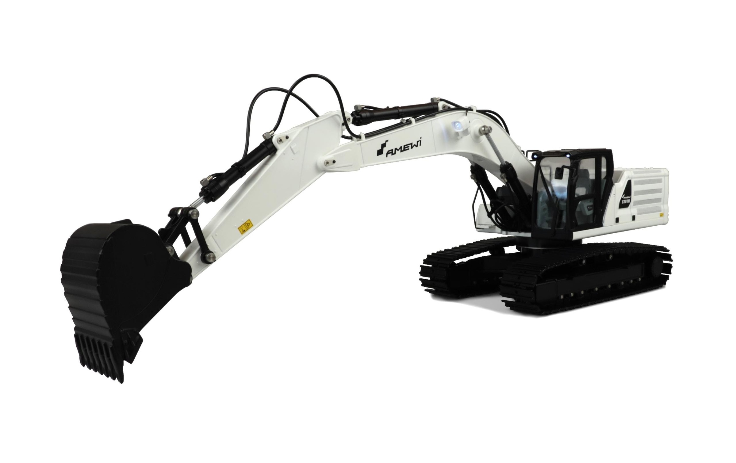 Amewi RC-Bagger »G101H, Vollmetall, Hydraulik, Weiss«