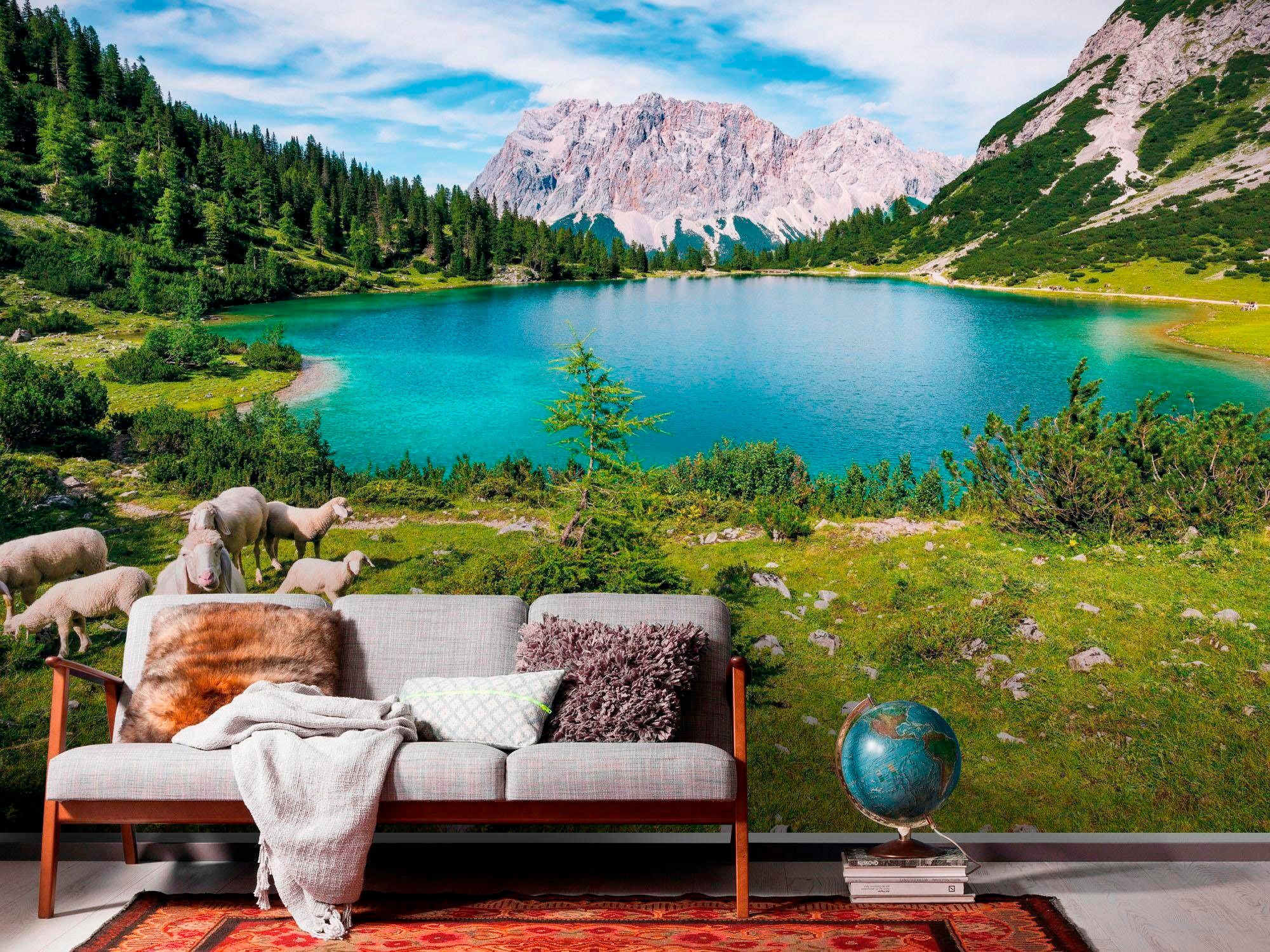 Komar Vliestapete »Digitaldruck Vlies -  Paradise Lake - Grösse 400 x 250 cm« bedruckt glatt Wohnzimmer, Schlafzimmer