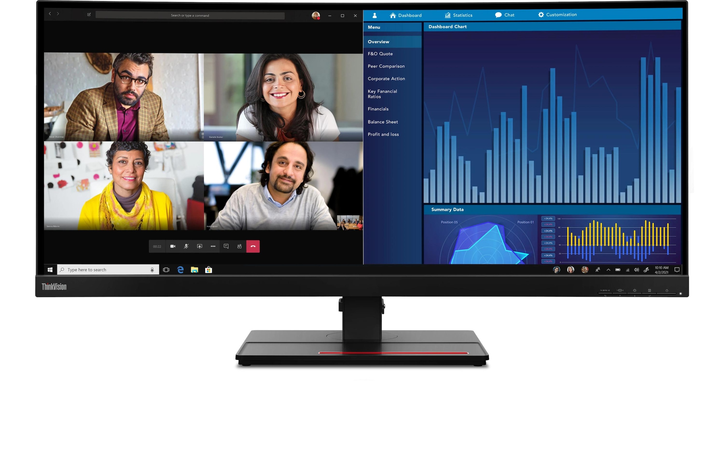 Lenovo LCD-Monitor »ThinkVision P34w-20«, 86,02 cm/34,14 Zoll, 3440 x 1440 px, UWQHD, 60 Hz