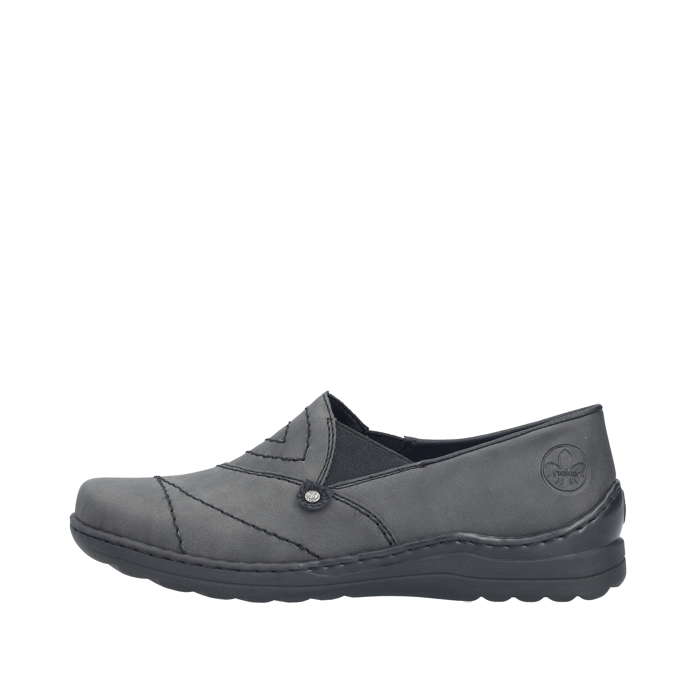 Rieker Slipper  demi-chaussure, chaussure à enfiler avec couture décorative et élastique