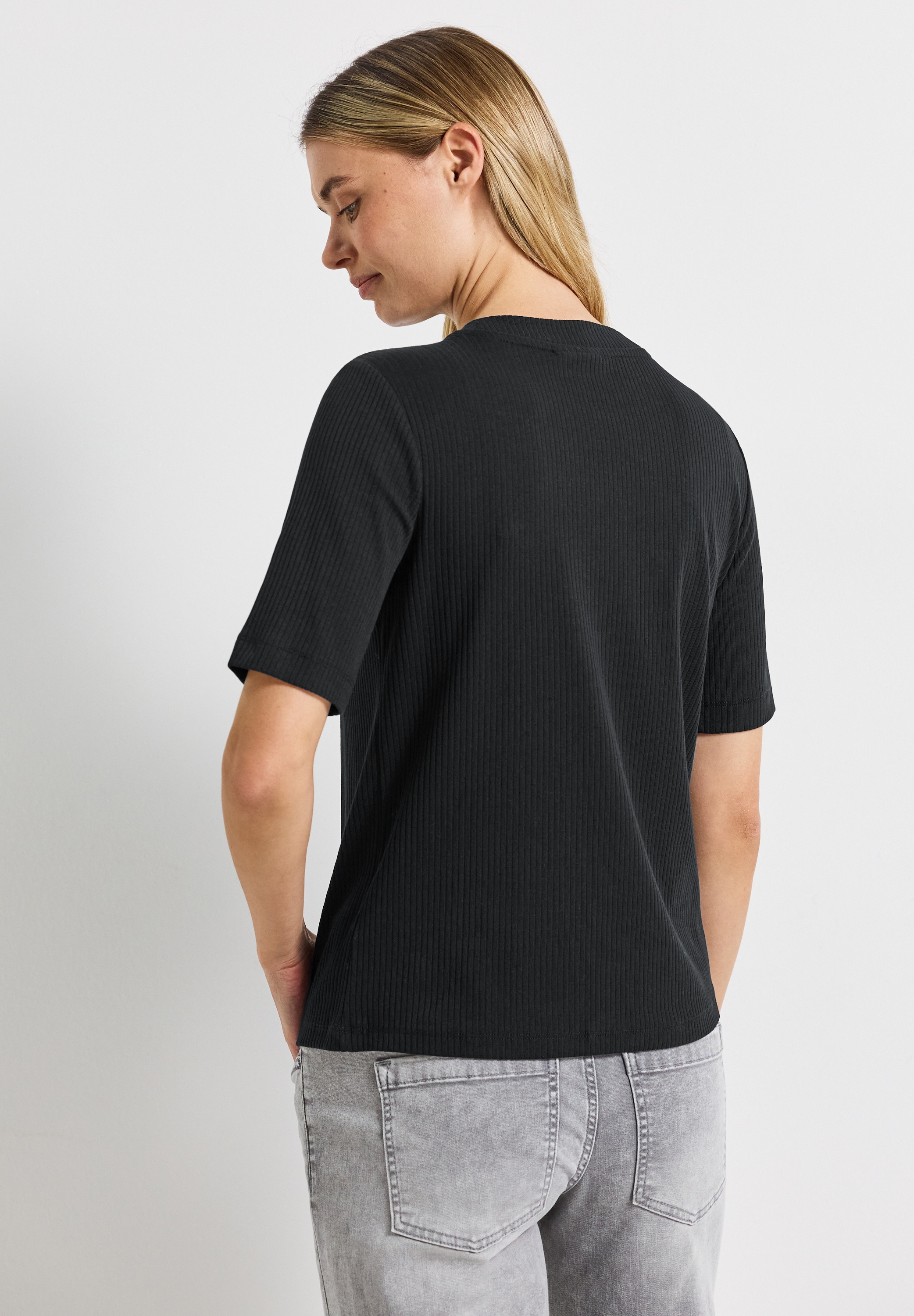 STREET ONE T-Shirt, mit Rippstruktur, Sommershirt