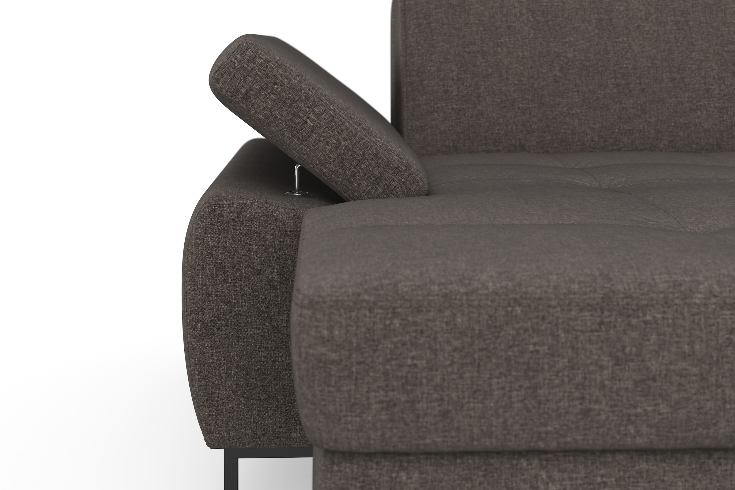 DOMO collection Ecksofa »Capelo, komfortabel, klare Linien zeichnen dieses Design aus, L-Form« mit Armteilverstellung, wahlweise mit Bettfunktion, Federkern