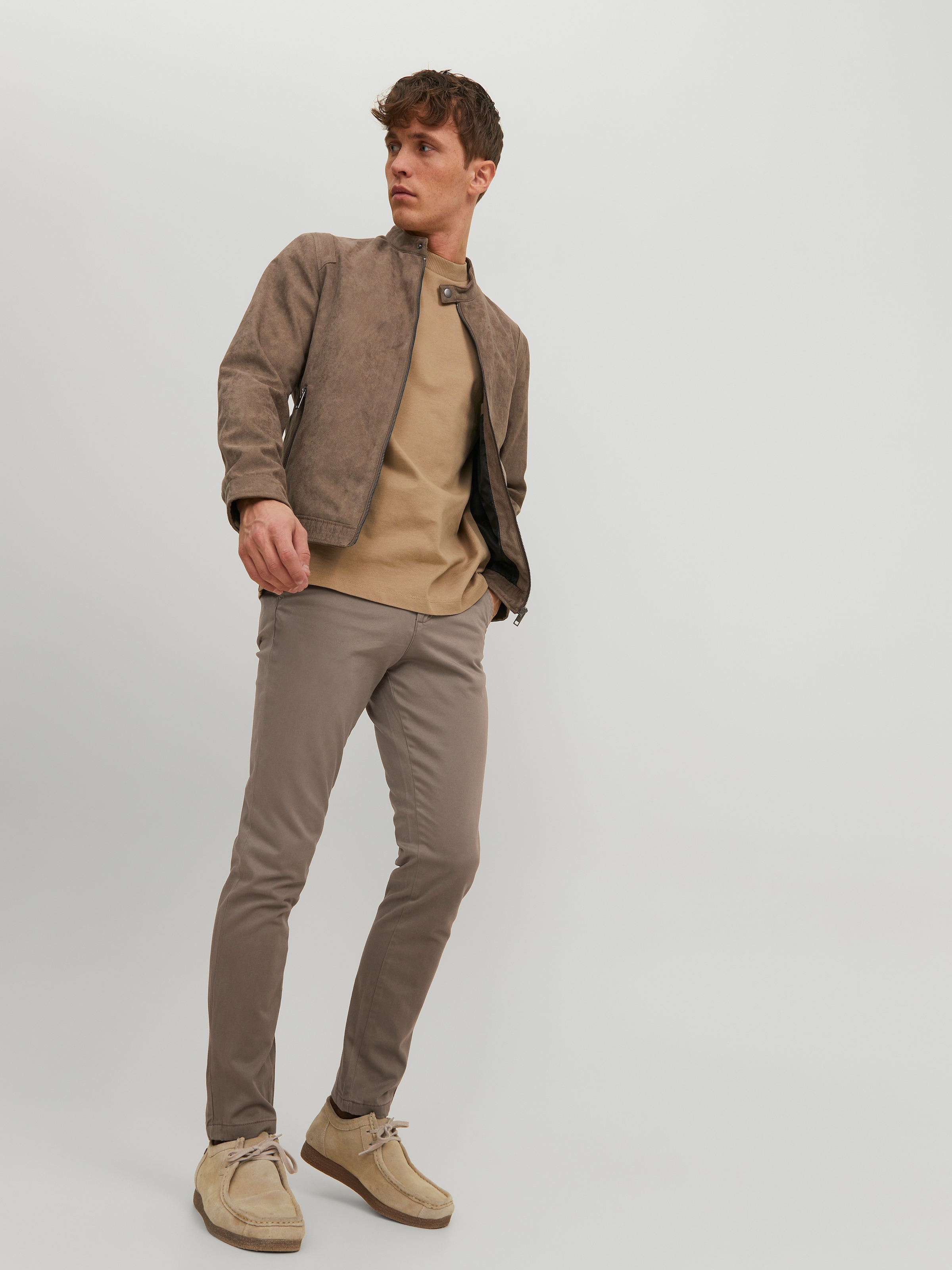 Jack & Jones Chinos »JJIMARCO mit Badge und hohem Tragekomfort«  uni, à la mode, slim fit, mélange de coton