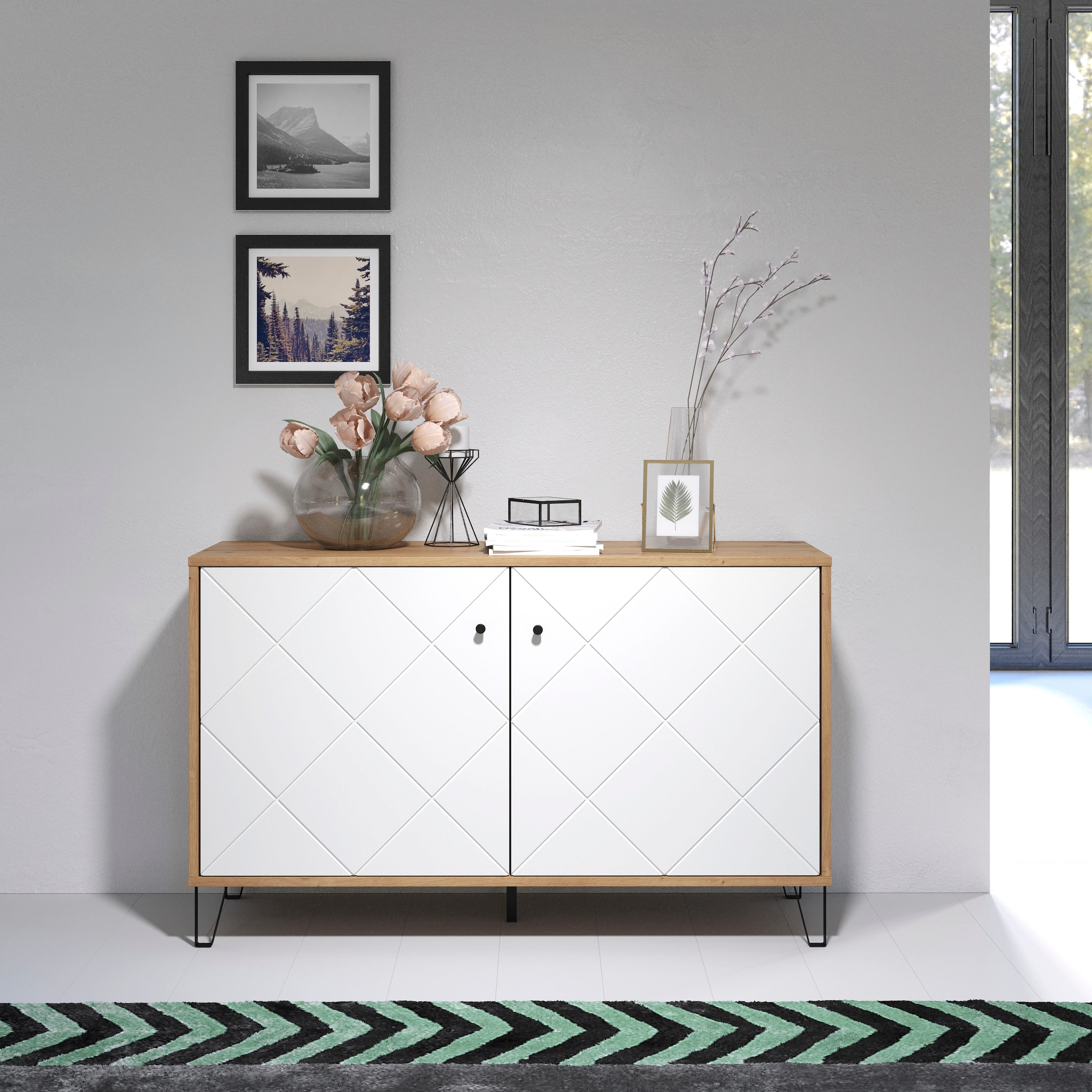 Home affaire Buffet »Tarragona« Sideboard mit 2 Türen & Soft-Close - (B/T/H) 123/40/76 cm