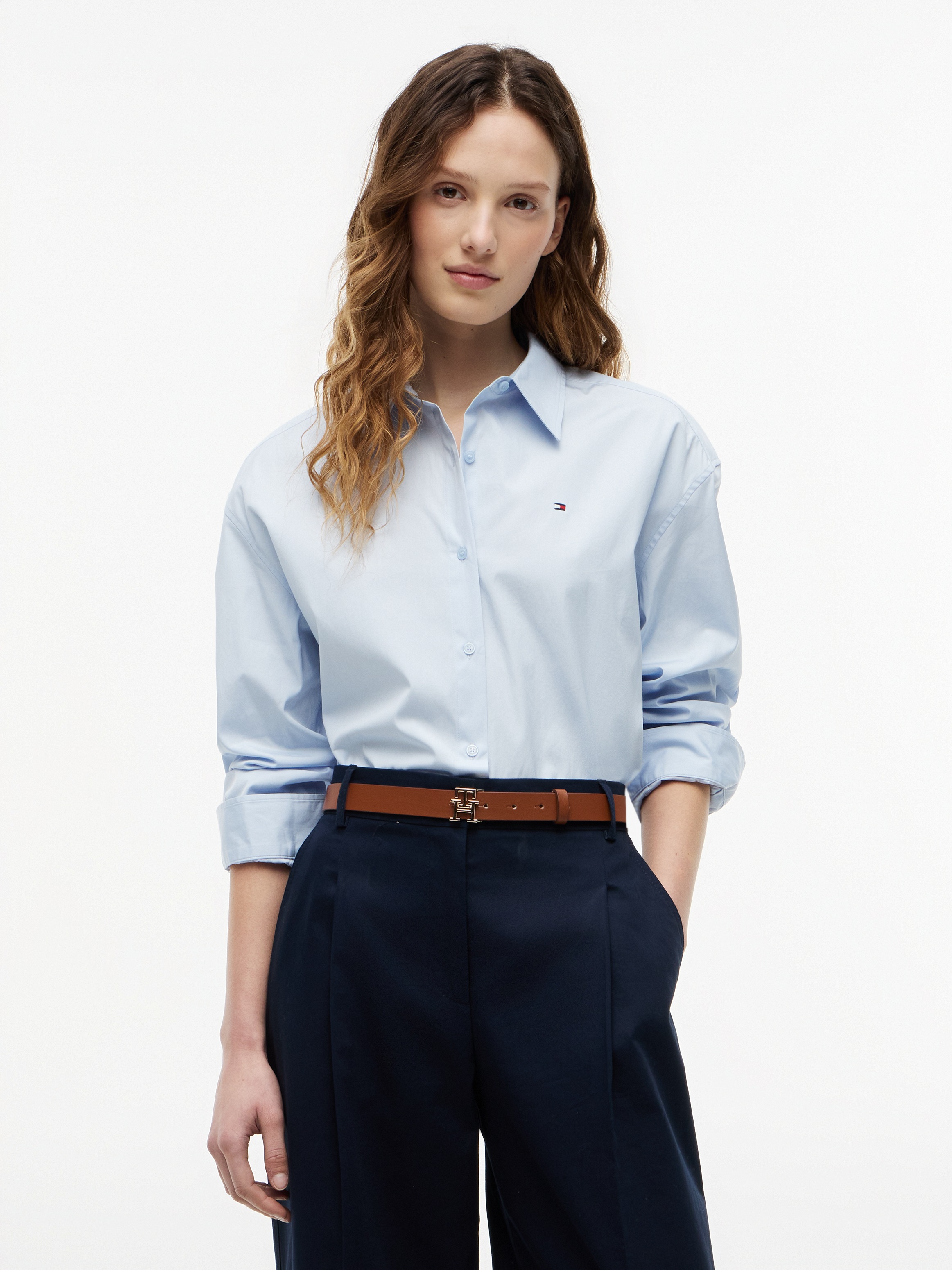 Image of Tommy Hilfiger Hemdbluse "SUMMER POPLIN LS BOXY SHIRT" Baumwolle, Boxy Fit