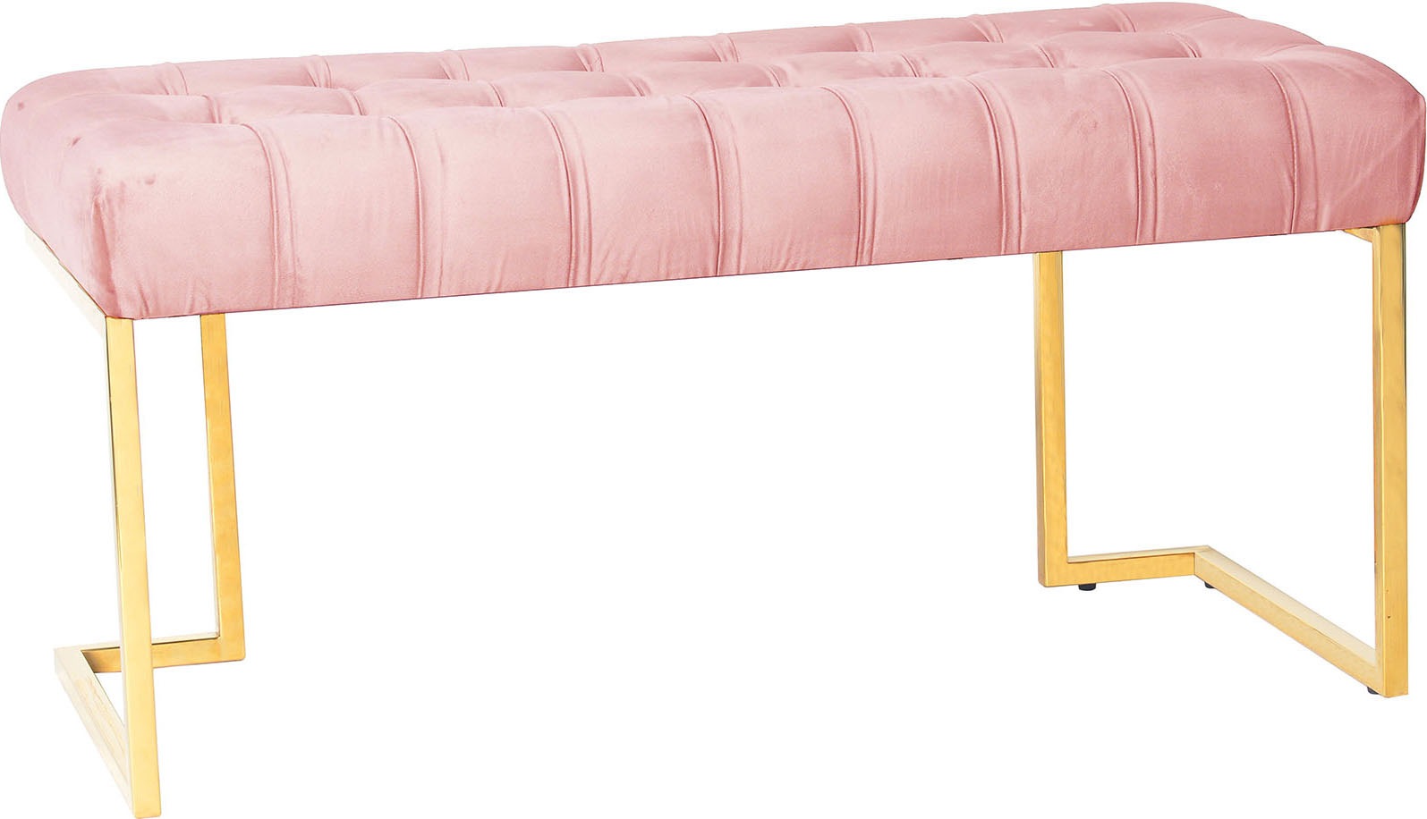 Kayoom Banc »Rarity 225, Edler Touch durch goldenes Gestell« 1 cuis tlg. eckig, samtweich, gesteppt, mit Zierknöpfen, Edelstahlgestell