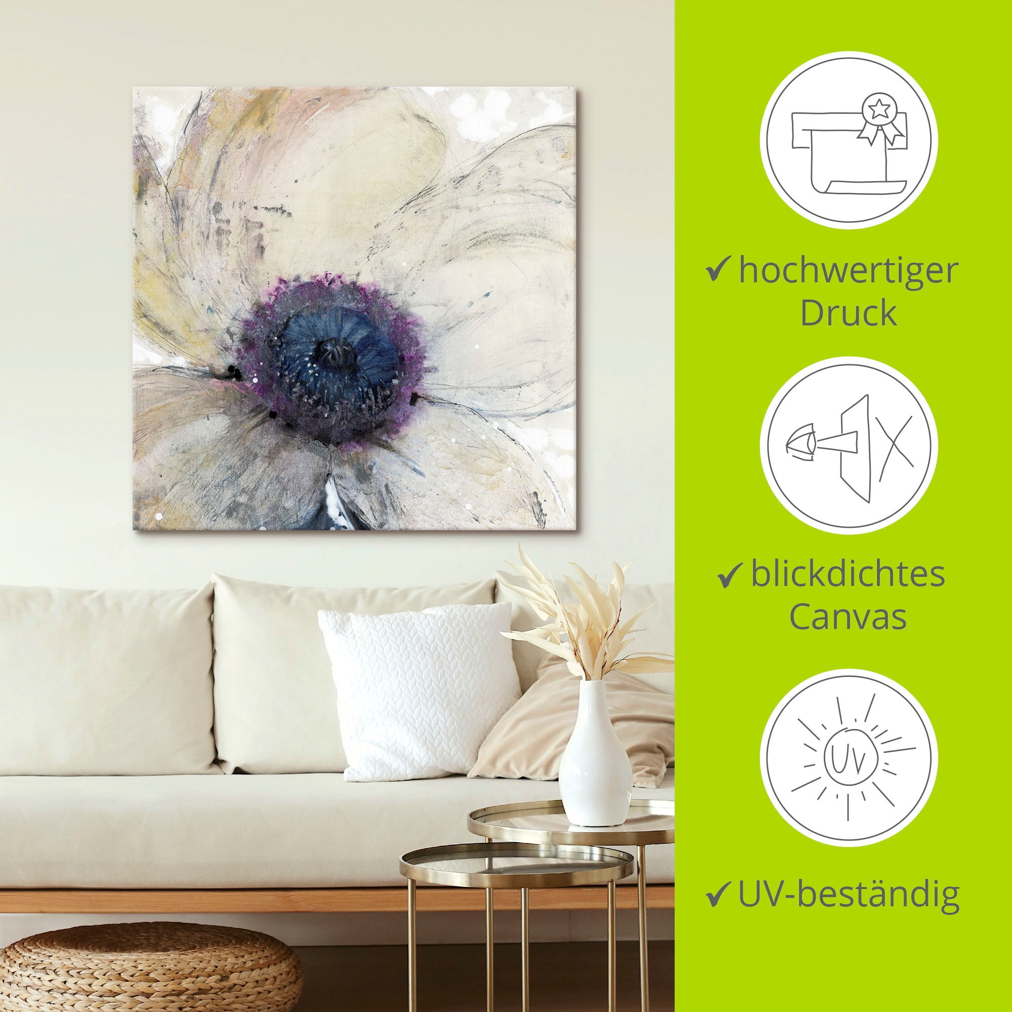 Artland Wandbild »Blumenfluss II« Blumen 1 Stk. tlg. als Alubild, Leinwandbild in verschied. Grössen