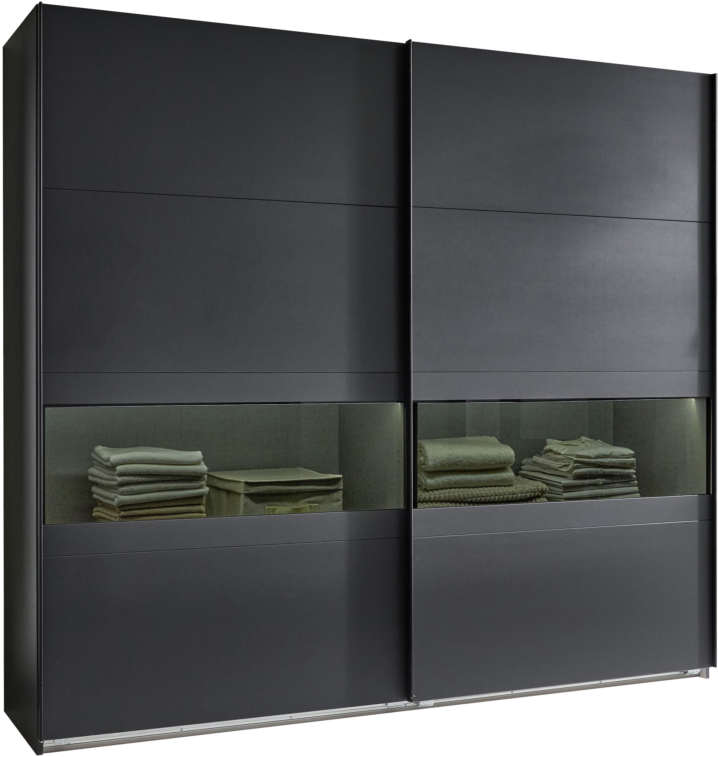 Schwebetürenschrank »Easy Plus, Kleiderschrank Made in Germany«, mit Glaseinsatz/...