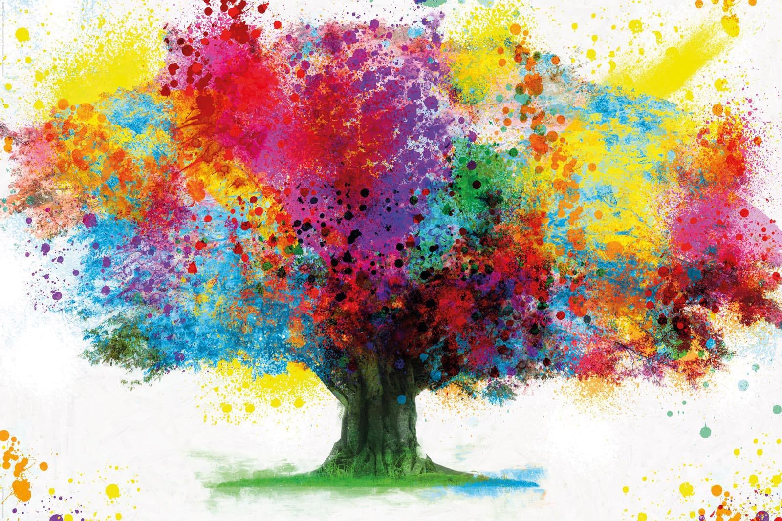 Image of Reinders Deco-Panel "Coloured Tree" Baum Baumbilder