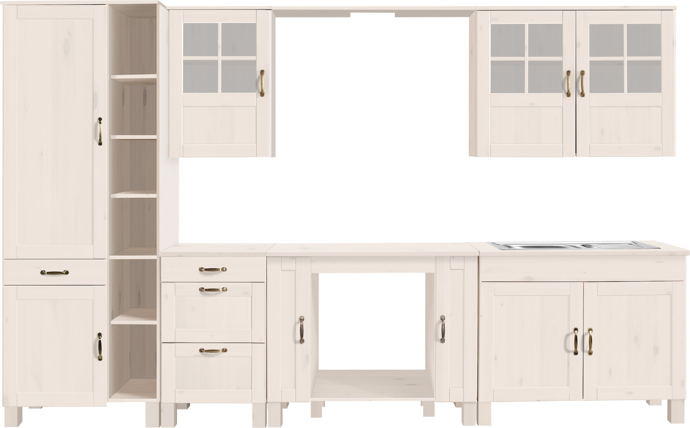Image of Home affaire Küchenzeile "Alby" Breite 325 cm, aus Kiefer massiv, ohne E-Geräte