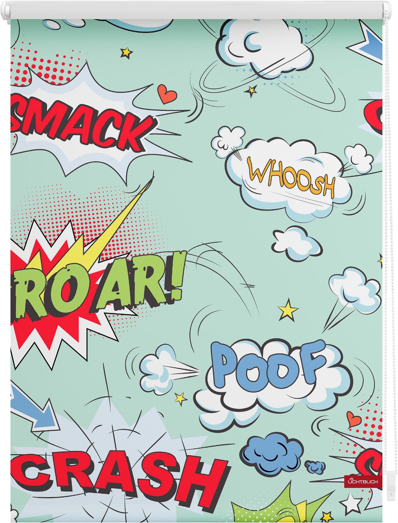 Image of LICHTBLICK ORIGINAL Seitenzugrollo »Klemmfix Motiv Crash«, Lichtschutz, ohne Bohren, freihängend, bedruckt bei Ackermann Versand Schweiz