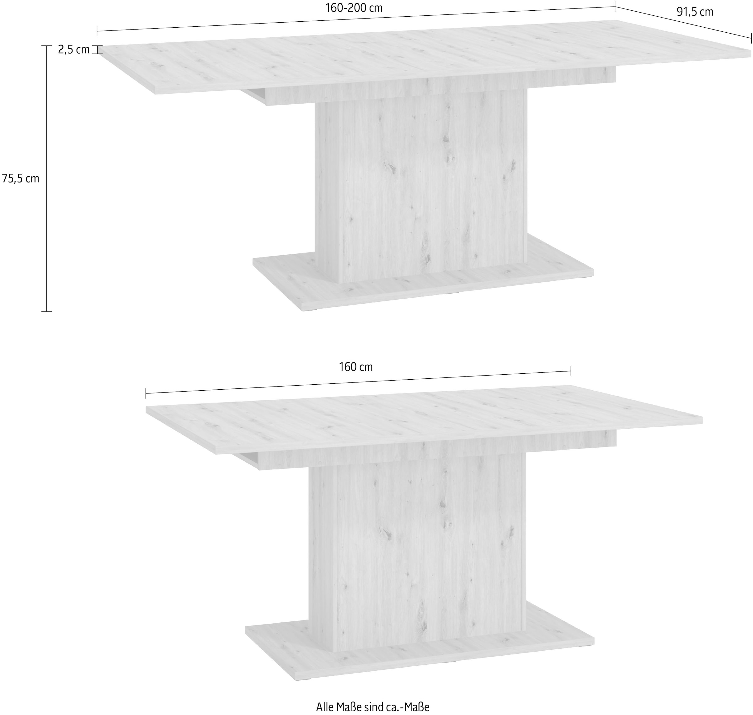 Home affaire Esstisch »Sabrina«, Breite 160 cm, Auszugsfunktion