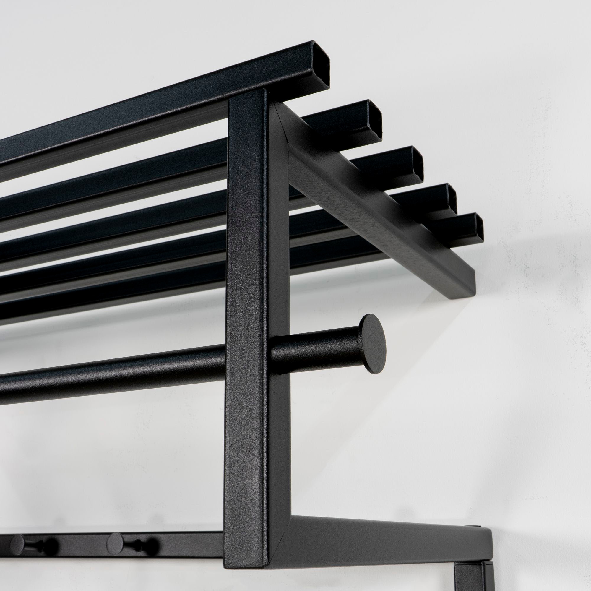 Spinder Design Garderobenleiste Metall, Familien-Garderobe, 10 Haken, 34 cm tief, trendige Farbe