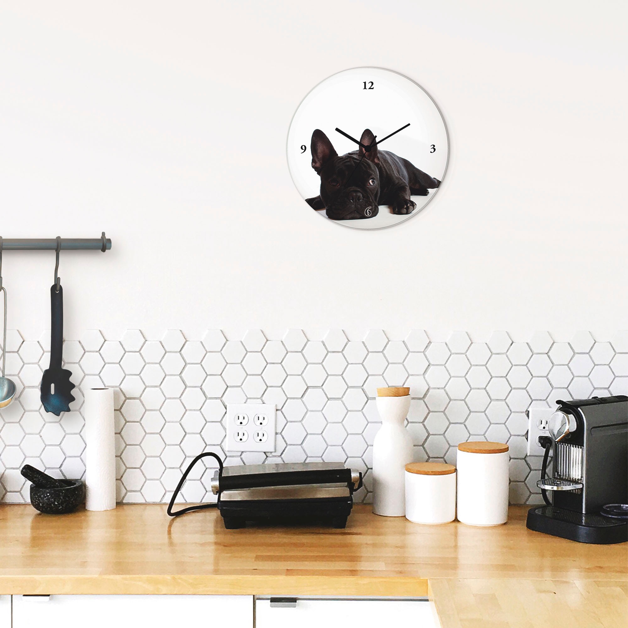 Artland Wanduhr »Bulldogge« wahlweise mit Quarz- oder Funkuhrwerk, lautlos ohne Tickgeräusche