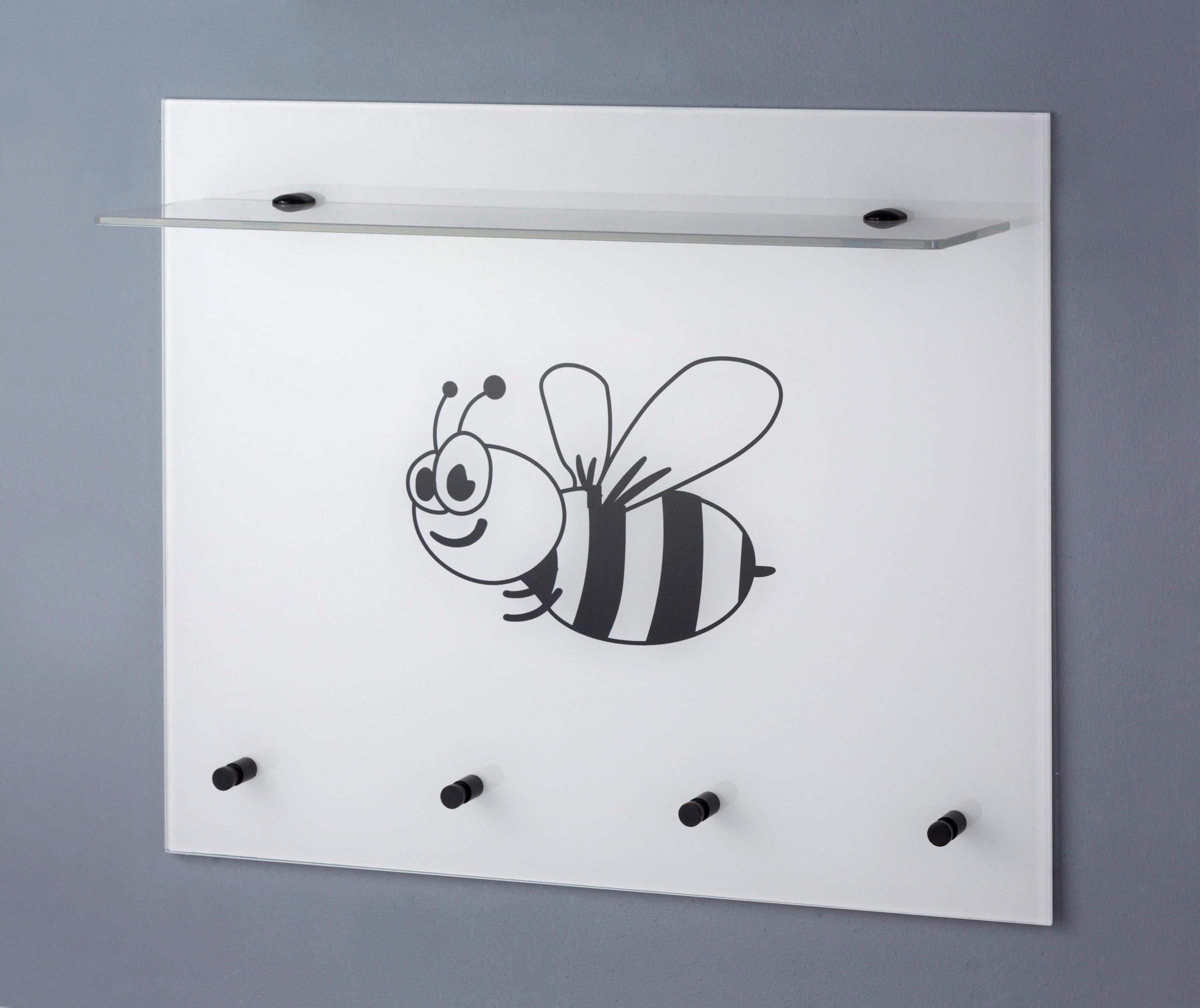 GGG MÖBEL Garderobenpaneel »Biene«, aus Glas mit Ablage