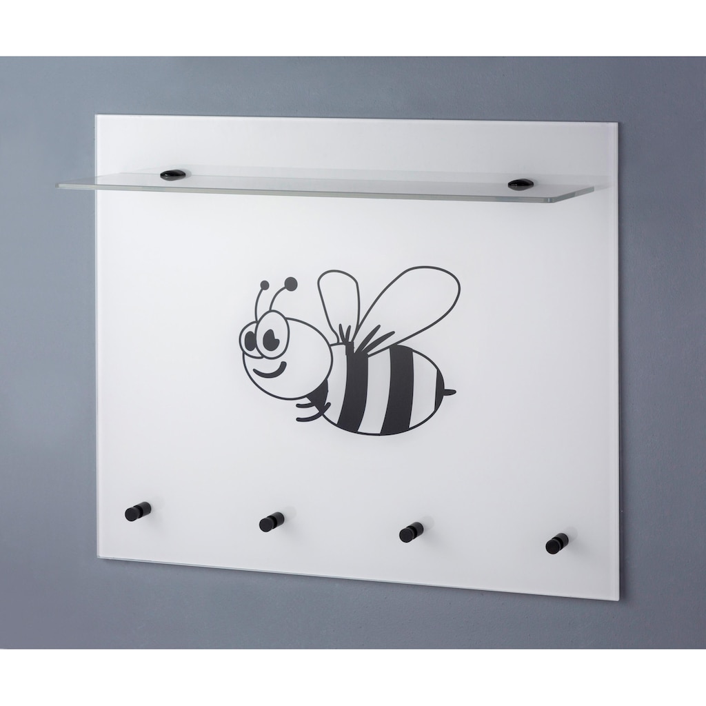 GGG MÖBEL Garderobenpaneel »Biene«, aus Glas mit Ablage