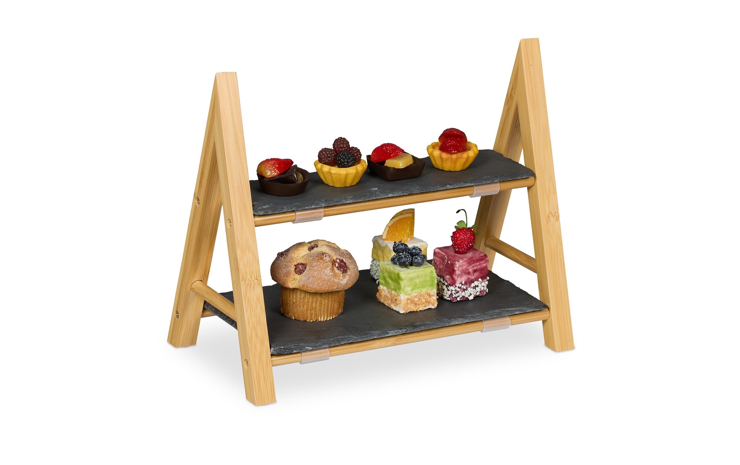 Image of relaxdays Etagere "mit Schieferplatten"