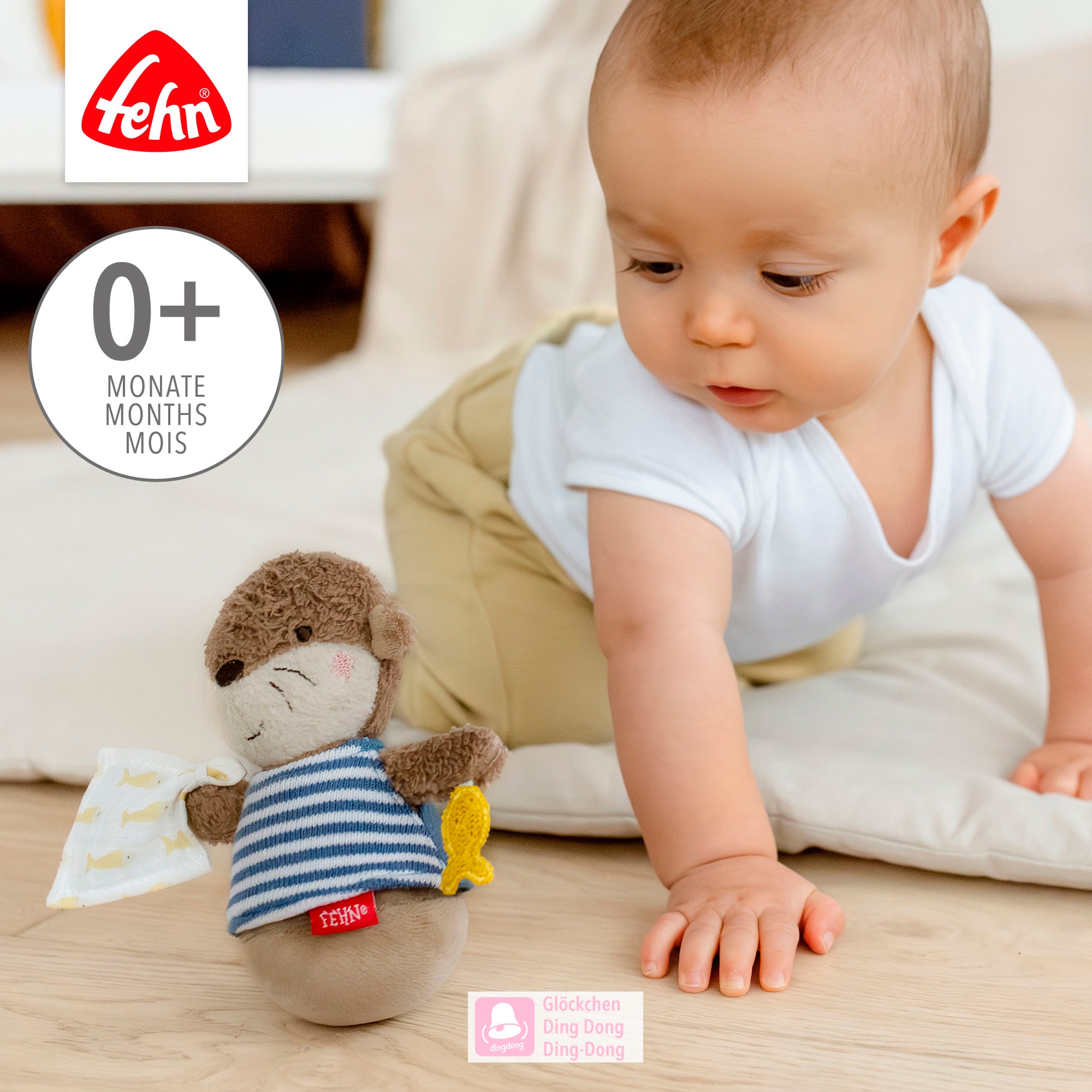 Fehn Jouet de préhension »Otter Theo, Mini-Stehauf Otter«