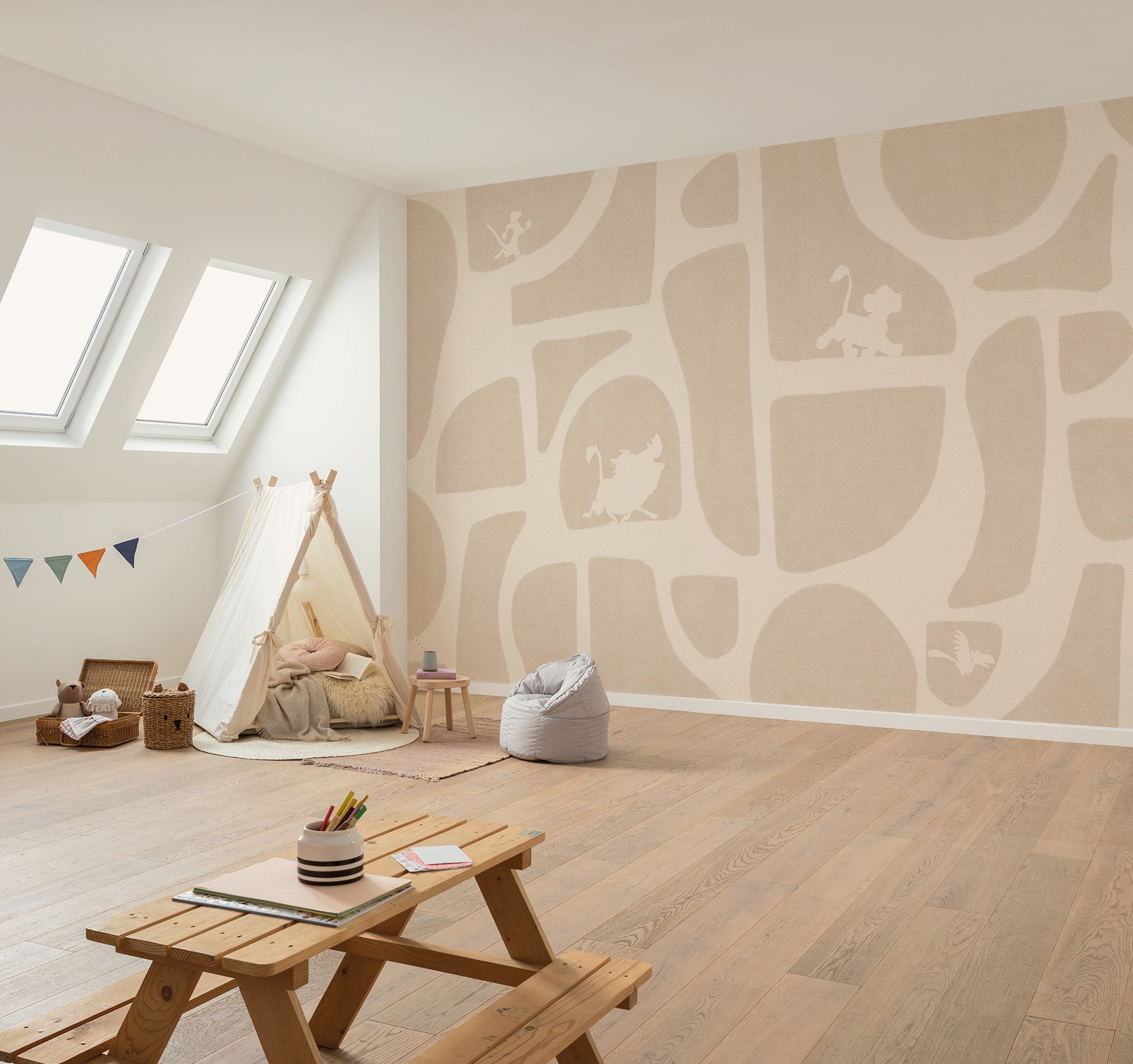 Image of Komar Kindertapete "Disney The Lion King Animals and Shapes" bedruckt glatt