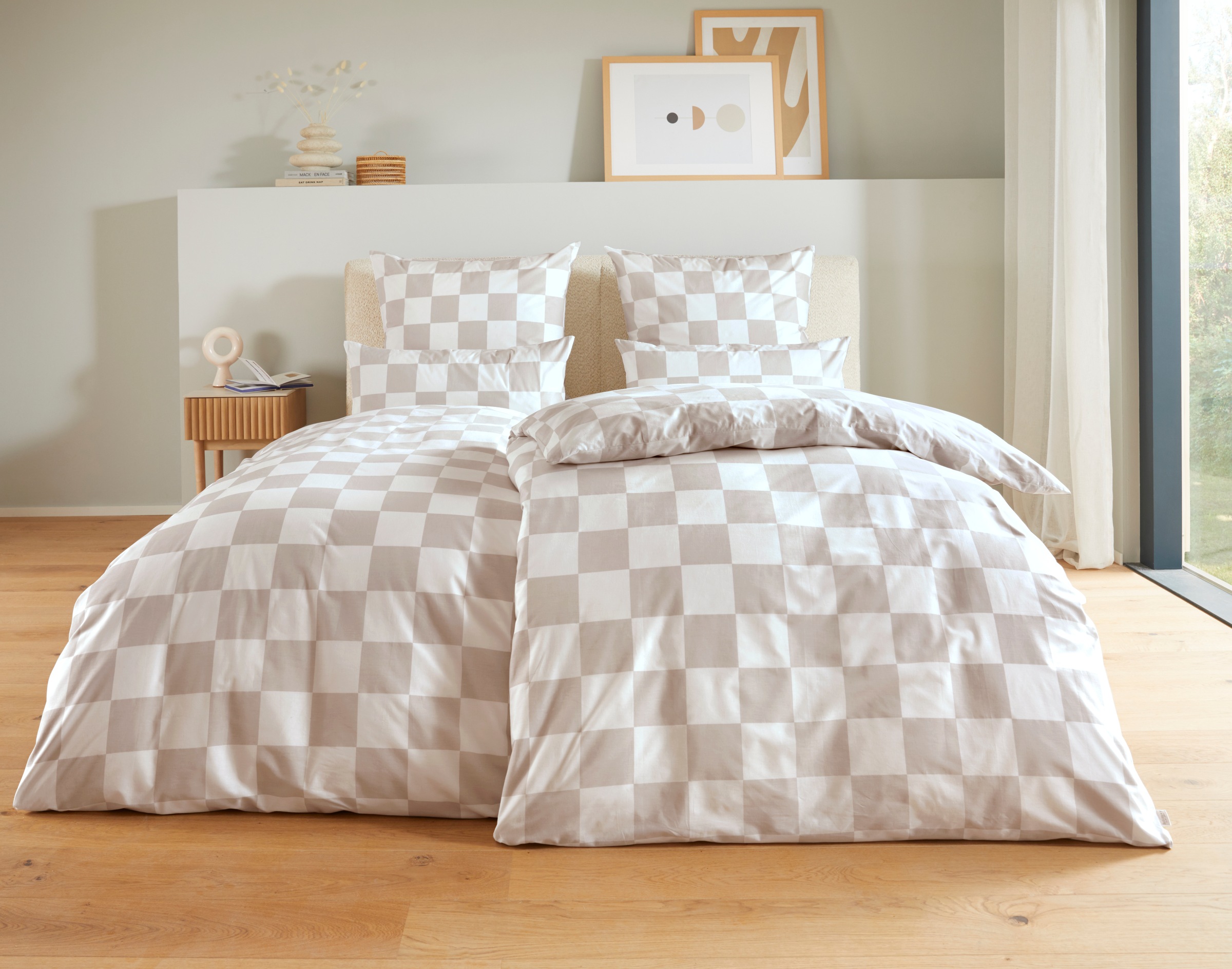 homsy by Ana Johnson Bettwäsche »Chessley« mit coolem Karo-Muster, ab Grösse 135x200 cm, by Ana Johnson