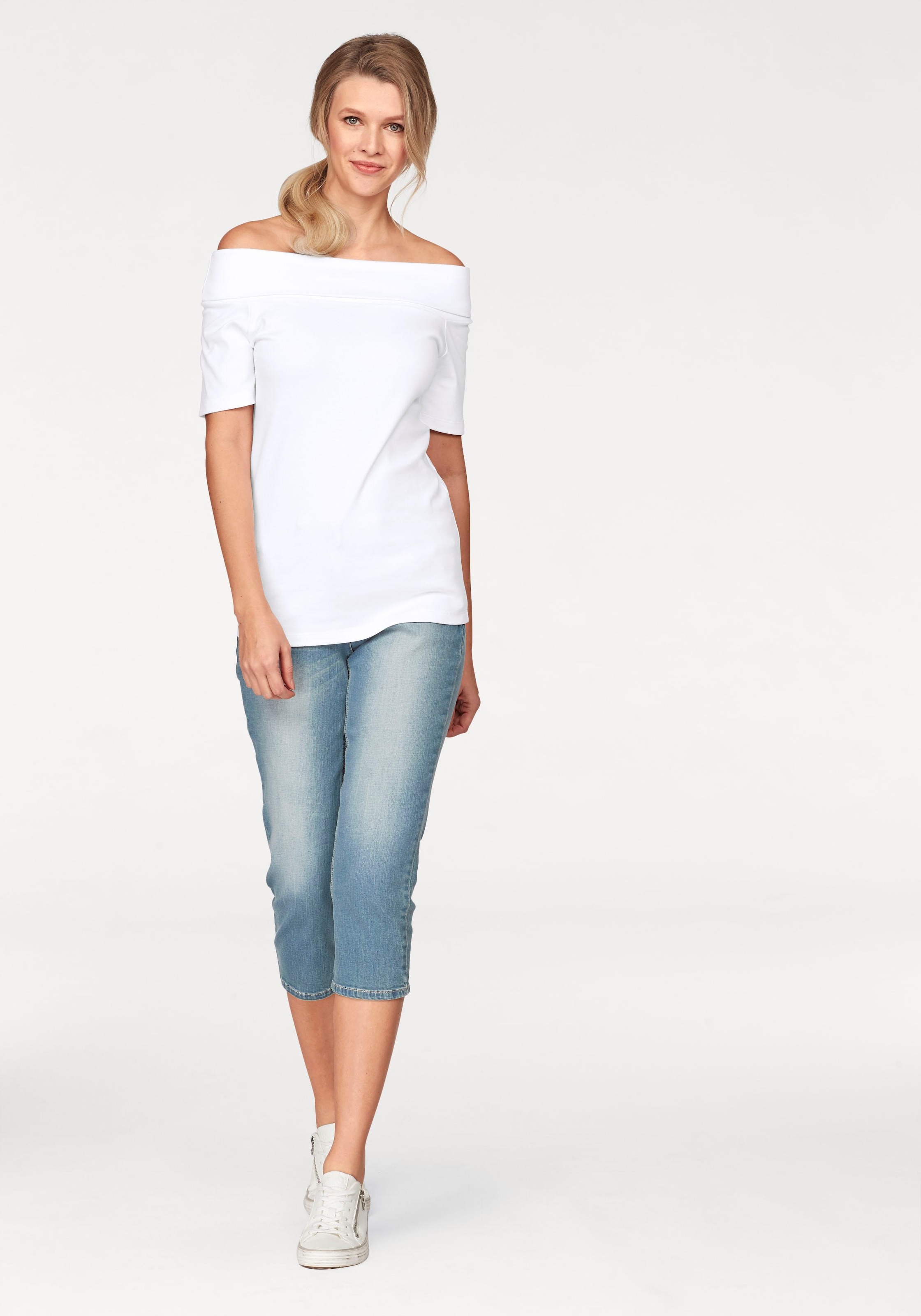 ♕ Aniston versandkostenfrei in auf CASUAL Caprijeans, Used-Waschung