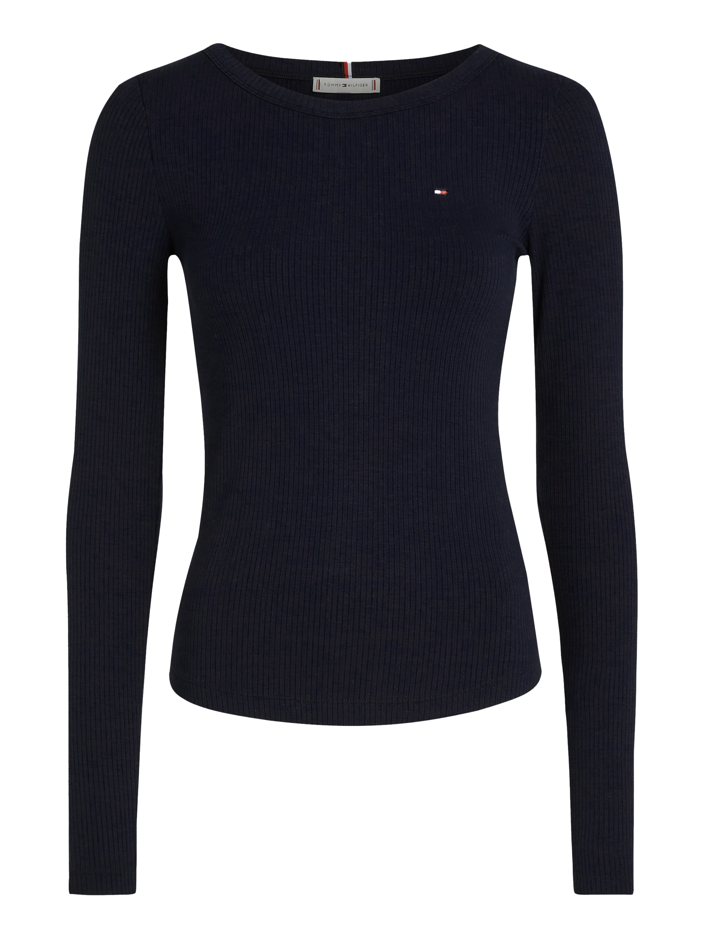 Tommy Hilfiger Langarmshirt »SLIM 5X2 RIB O-NK LS«, mit Struktur