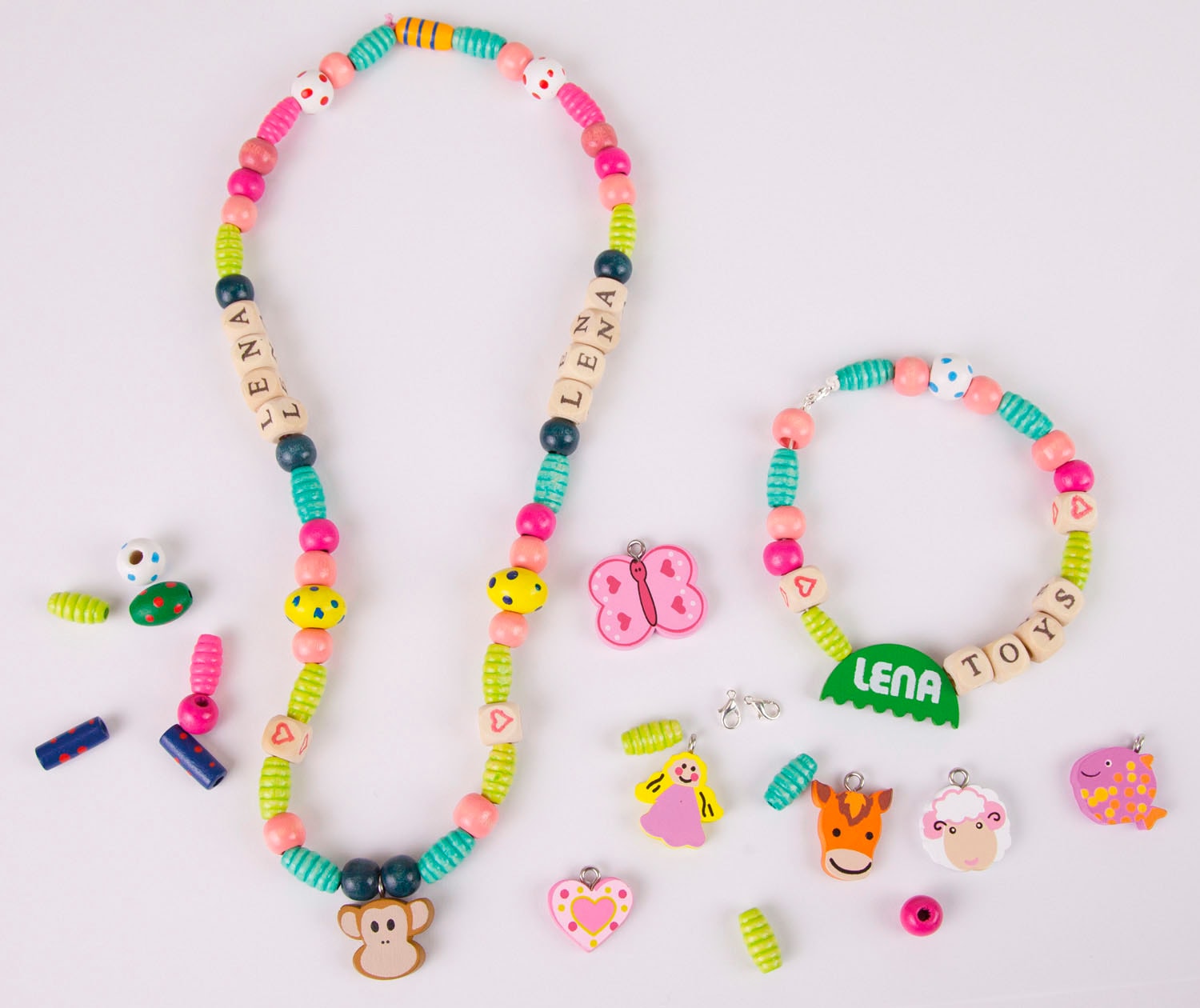 Lena® Set créatif »Holzperlen Holzkassette, gross«