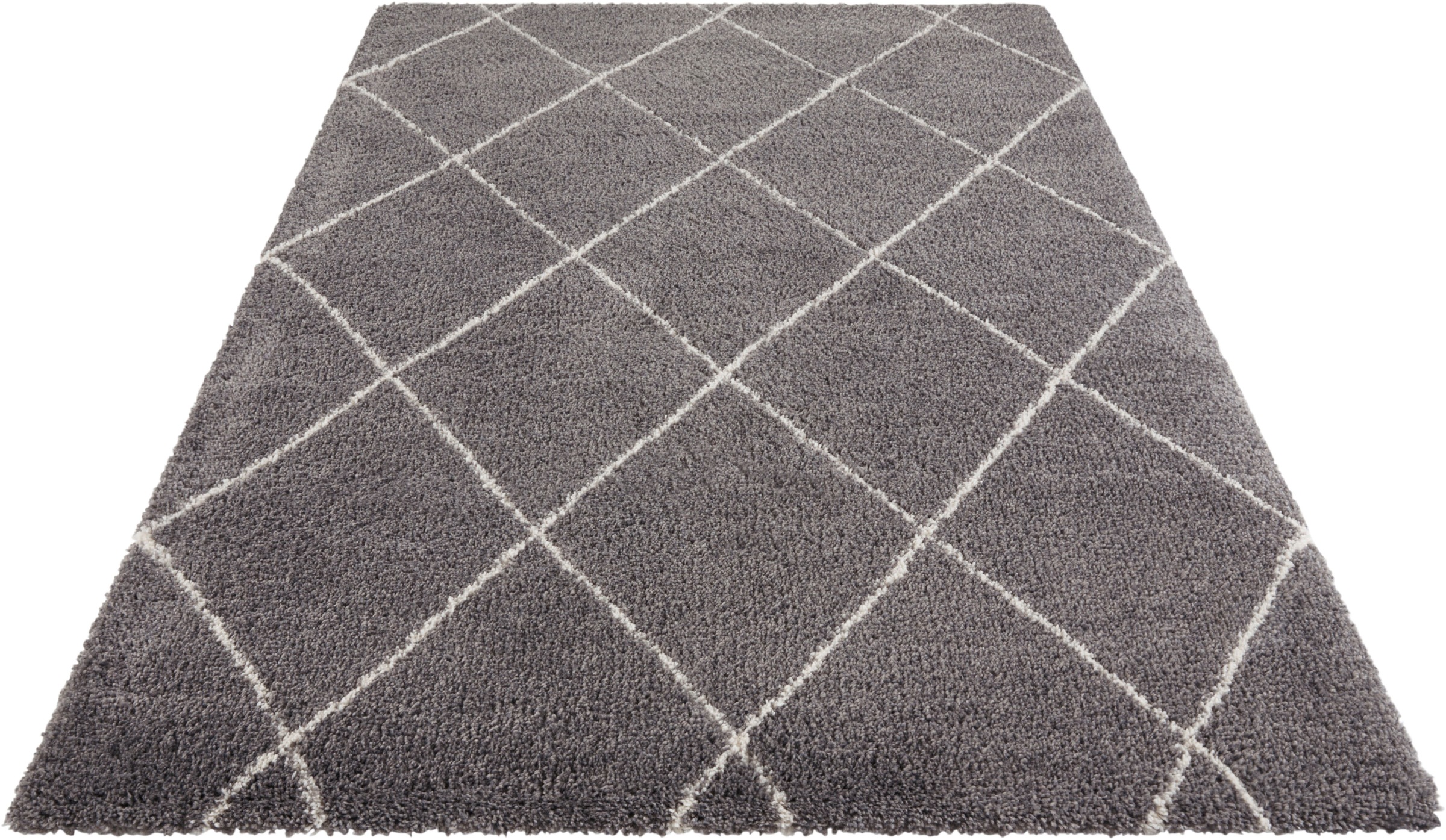 Image of Leonique Hochflor-Teppich »Belle«, rechteckig, 35 mm Höhe, Rauten Design, weiche Haptik, ideale Teppiche für Wohnzimmer, Schlafzimmer, Esszimmer, Arbeitszimmer bei Ackermann Versand Schweiz