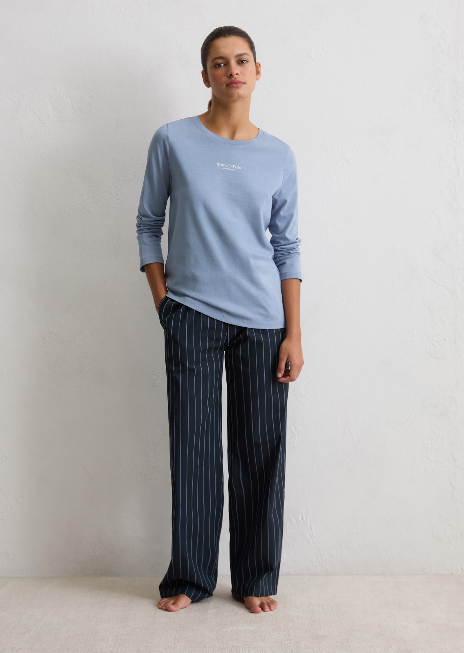 Marc O'Polo Langarmshirt, Rundhalsausschnitt, langärmelig, leicht